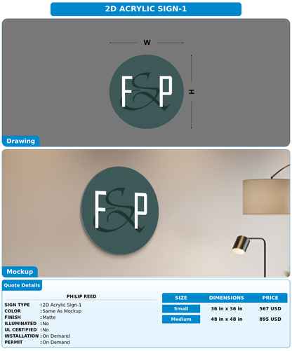 CUSTOM MOCKUP SIGN FOR Philip Reed