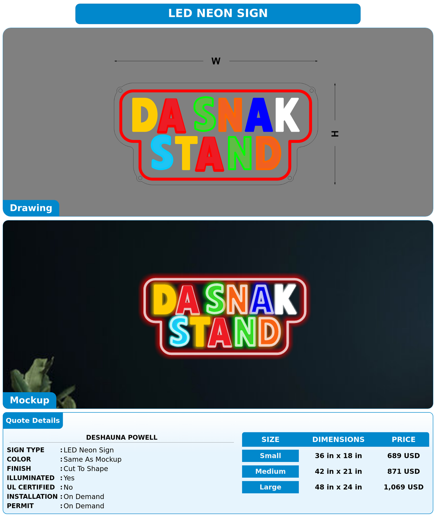 CUSTOM MOCKUP SIGN FOR Deshauna Powell