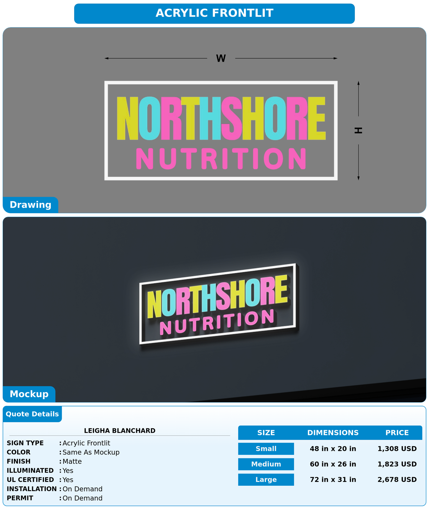 CUSTOM MOCKUP SIGN FOR Leigha Blanchard