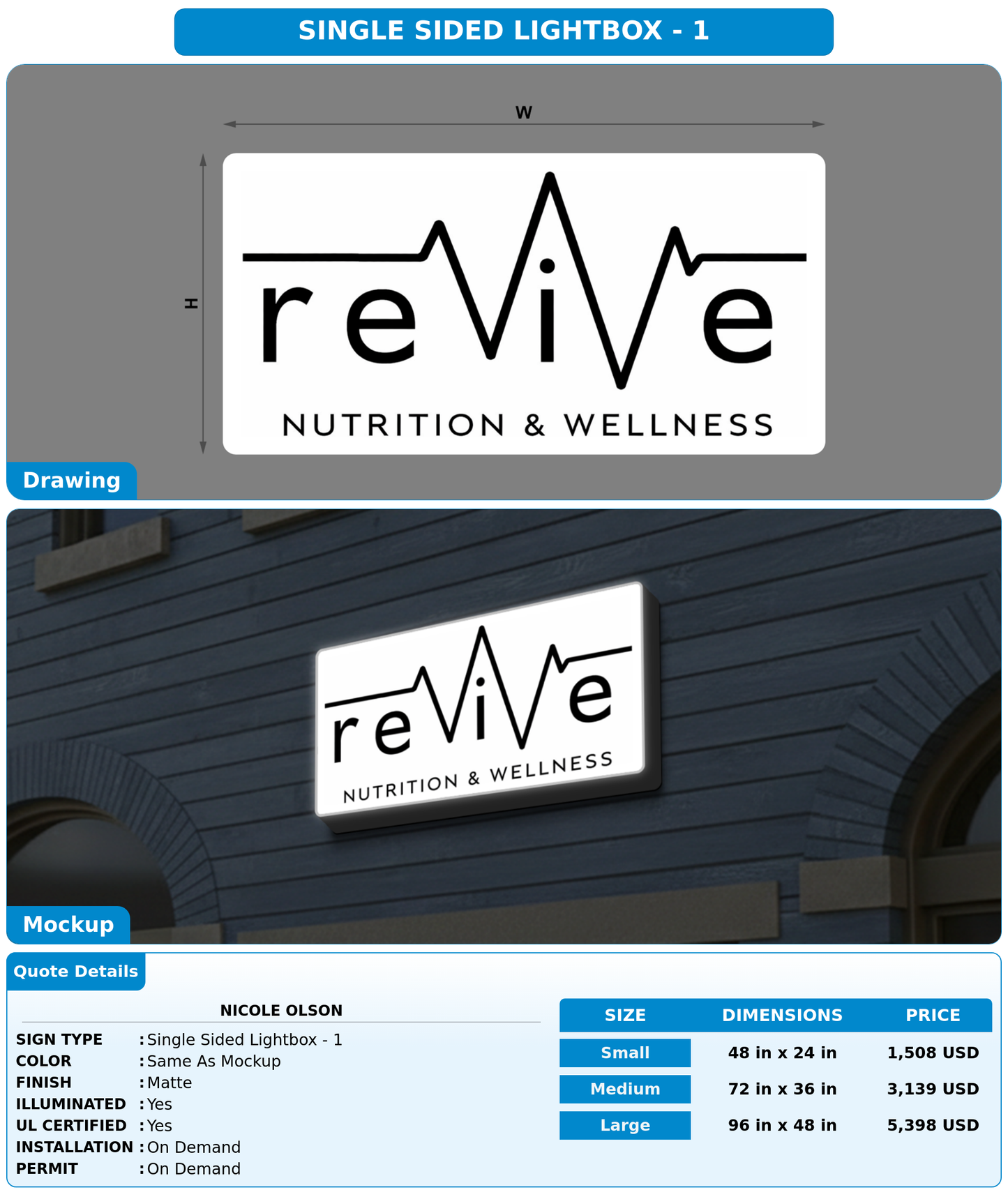 CUSTOM MOCKUP SIGN FOR Nicole Olson