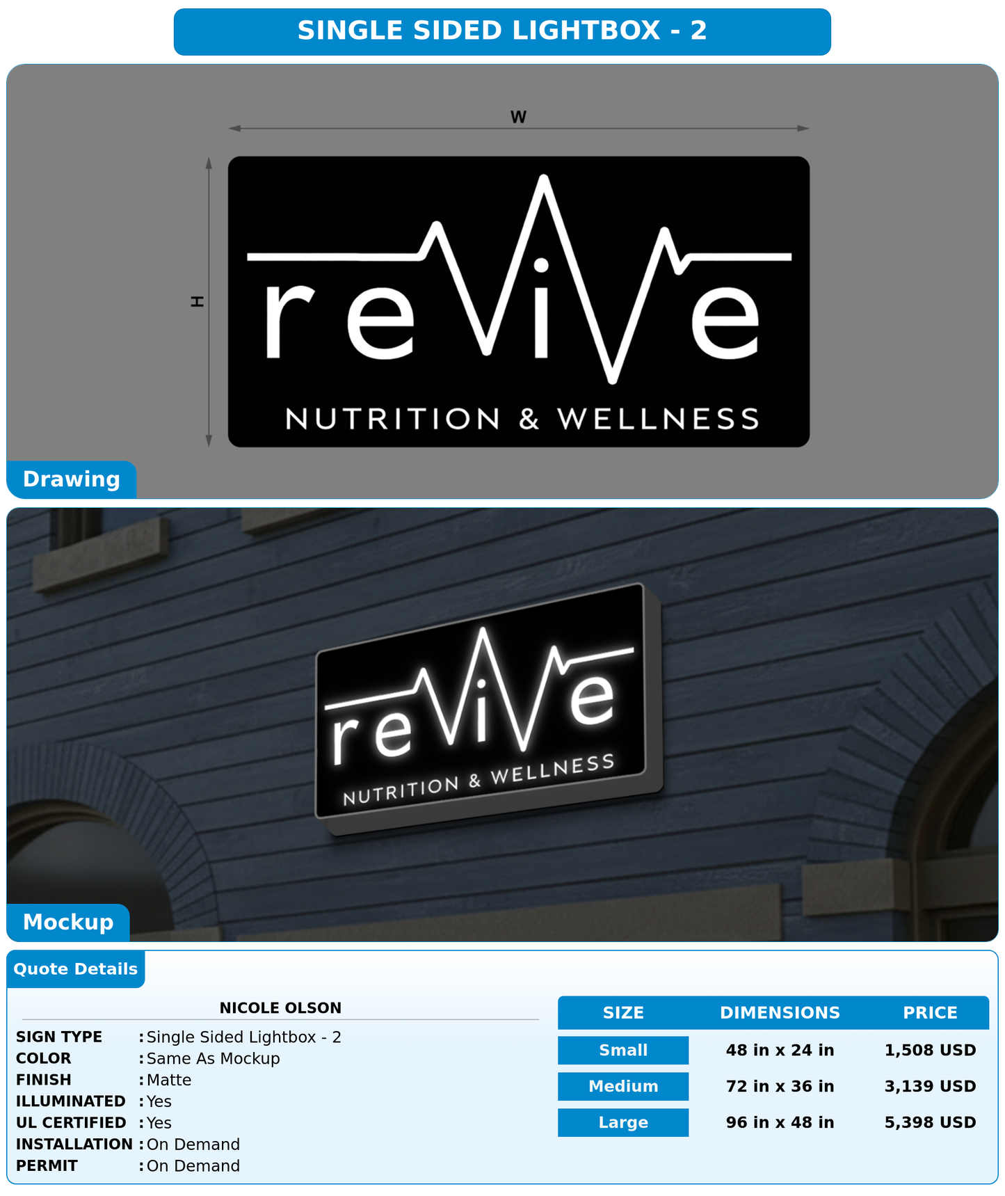 CUSTOM MOCKUP SIGN FOR Nicole Olson