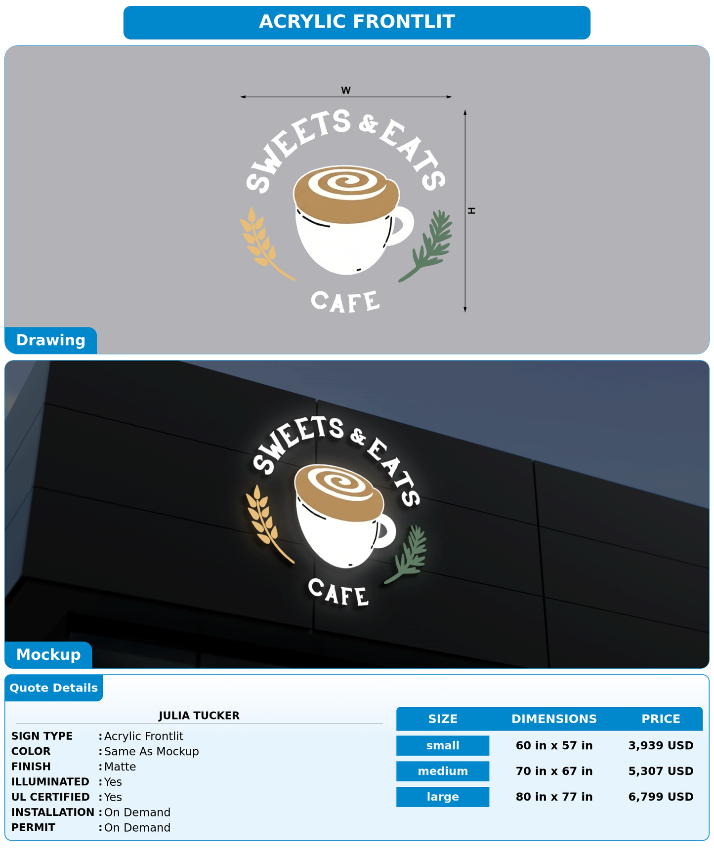 CUSTOM MOCKUP SIGN FOR Julia Tucker