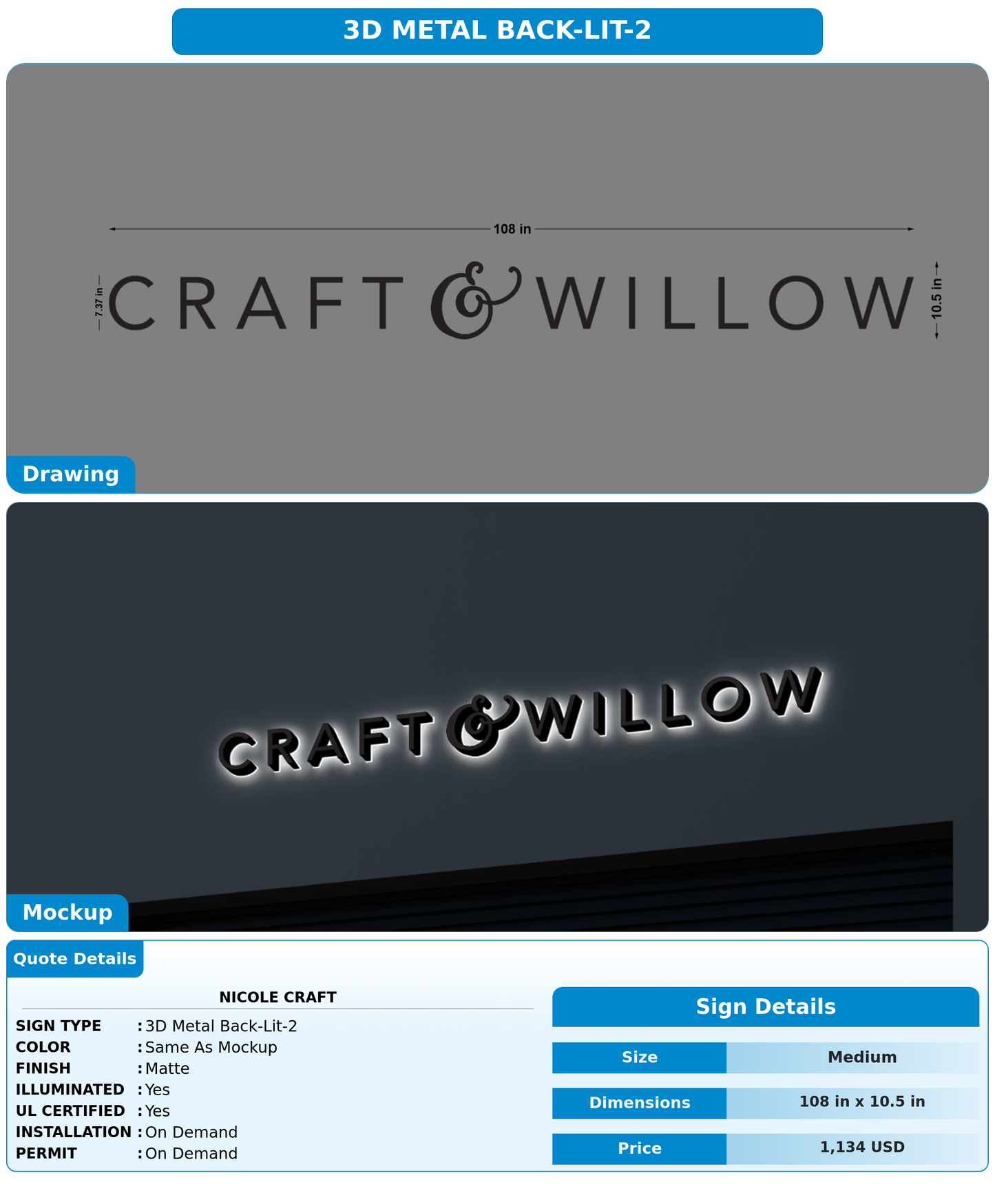 CUSTOM MOCKUP SIGN FOR Nicole Craft