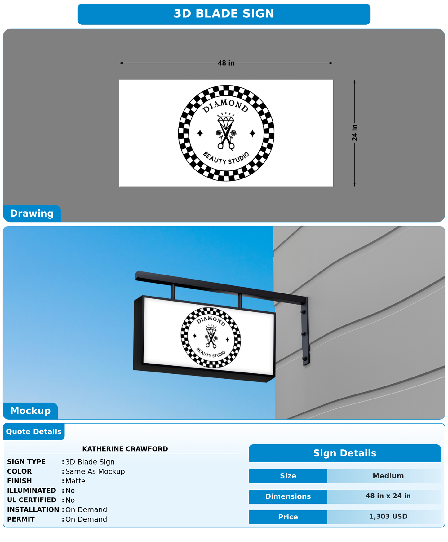 CUSTOM MOCKUP SIGN FOR Katherine Crawford