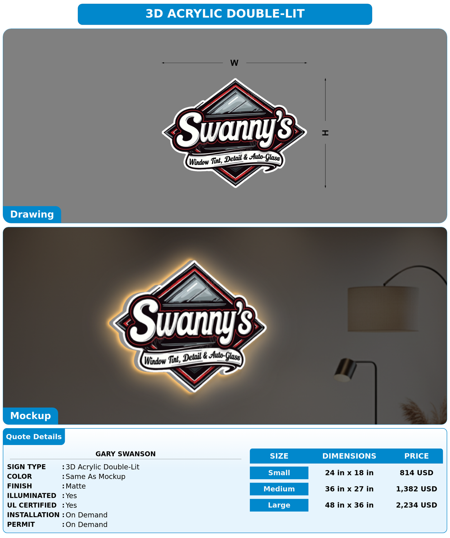 CUSTOM MOCKUP SIGN FOR Gary Swanson