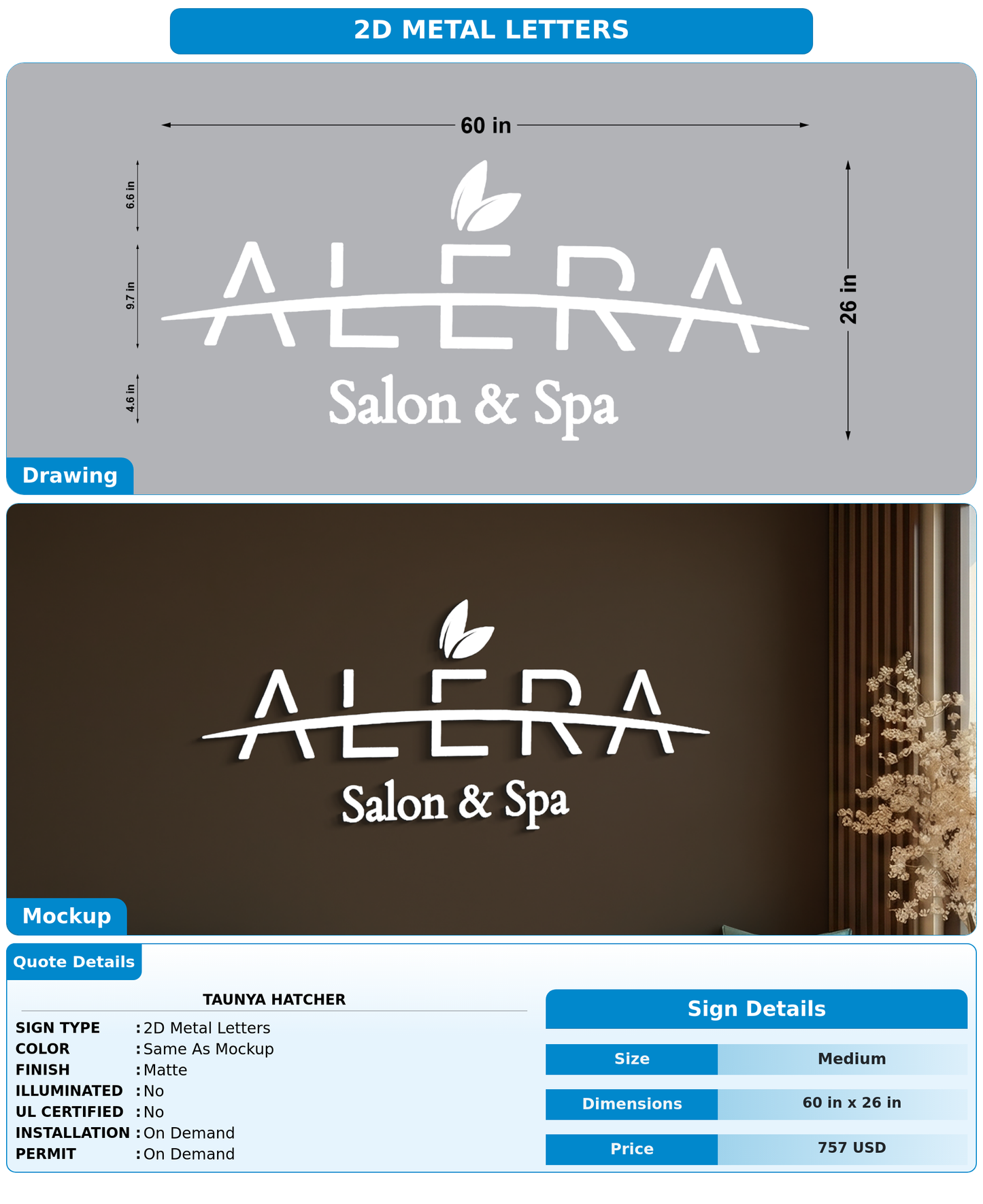 CUSTOM MOCKUP SIGN FOR Taunya Hatcher