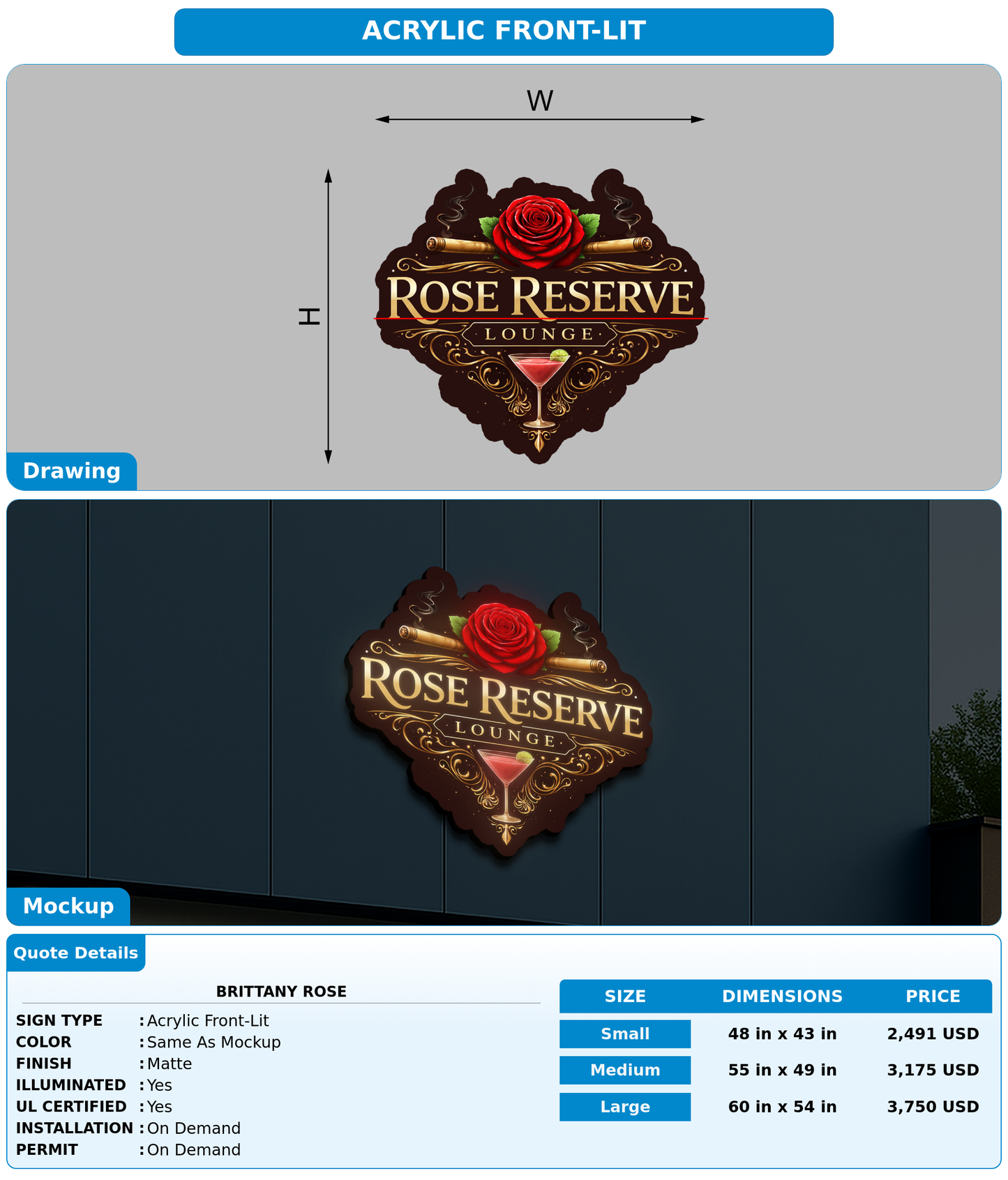 CUSTOM MOCKUP SIGN FOR Brittany Rose