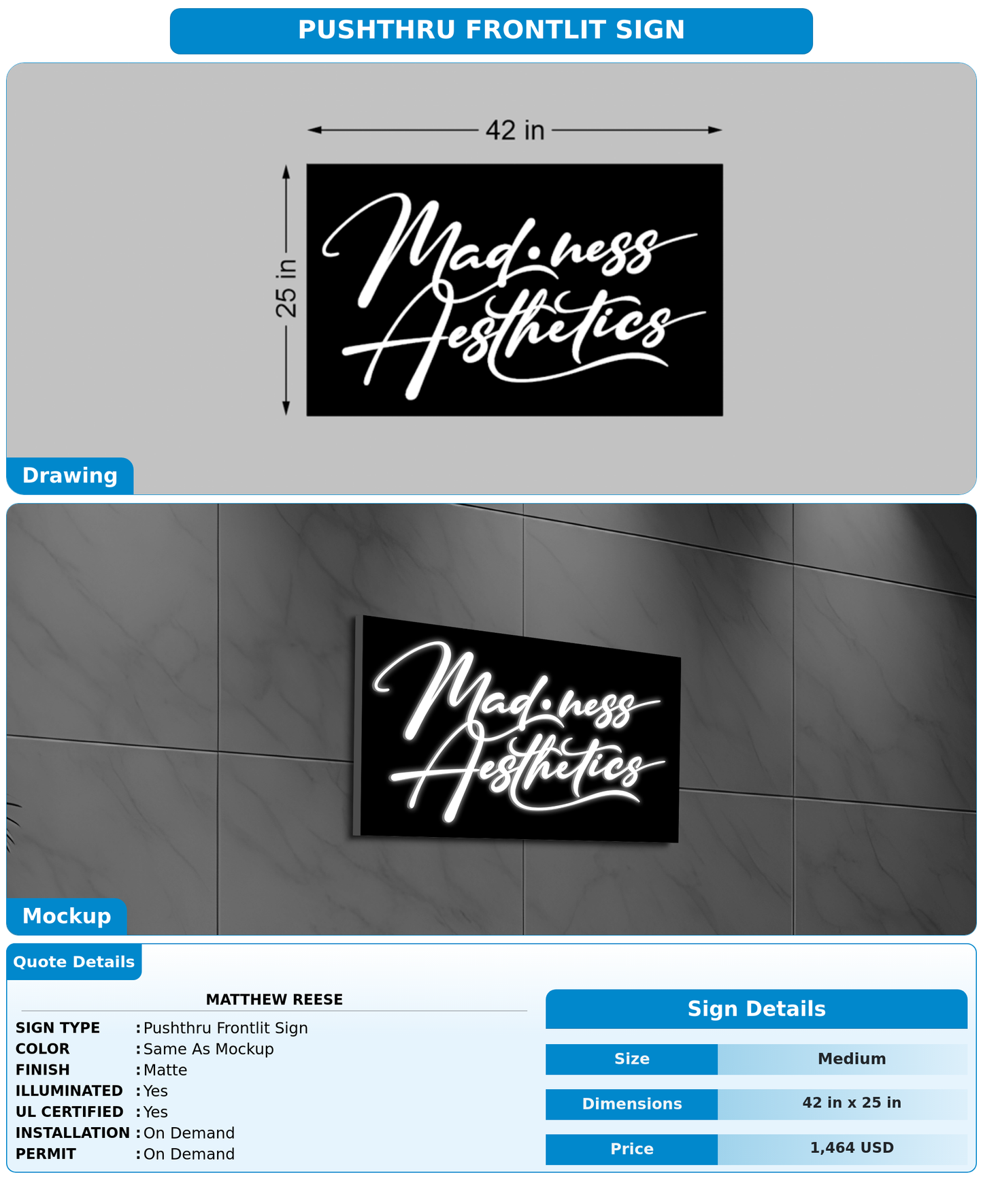 CUSTOM MOCKUP SIGN FOR Matthew Reese