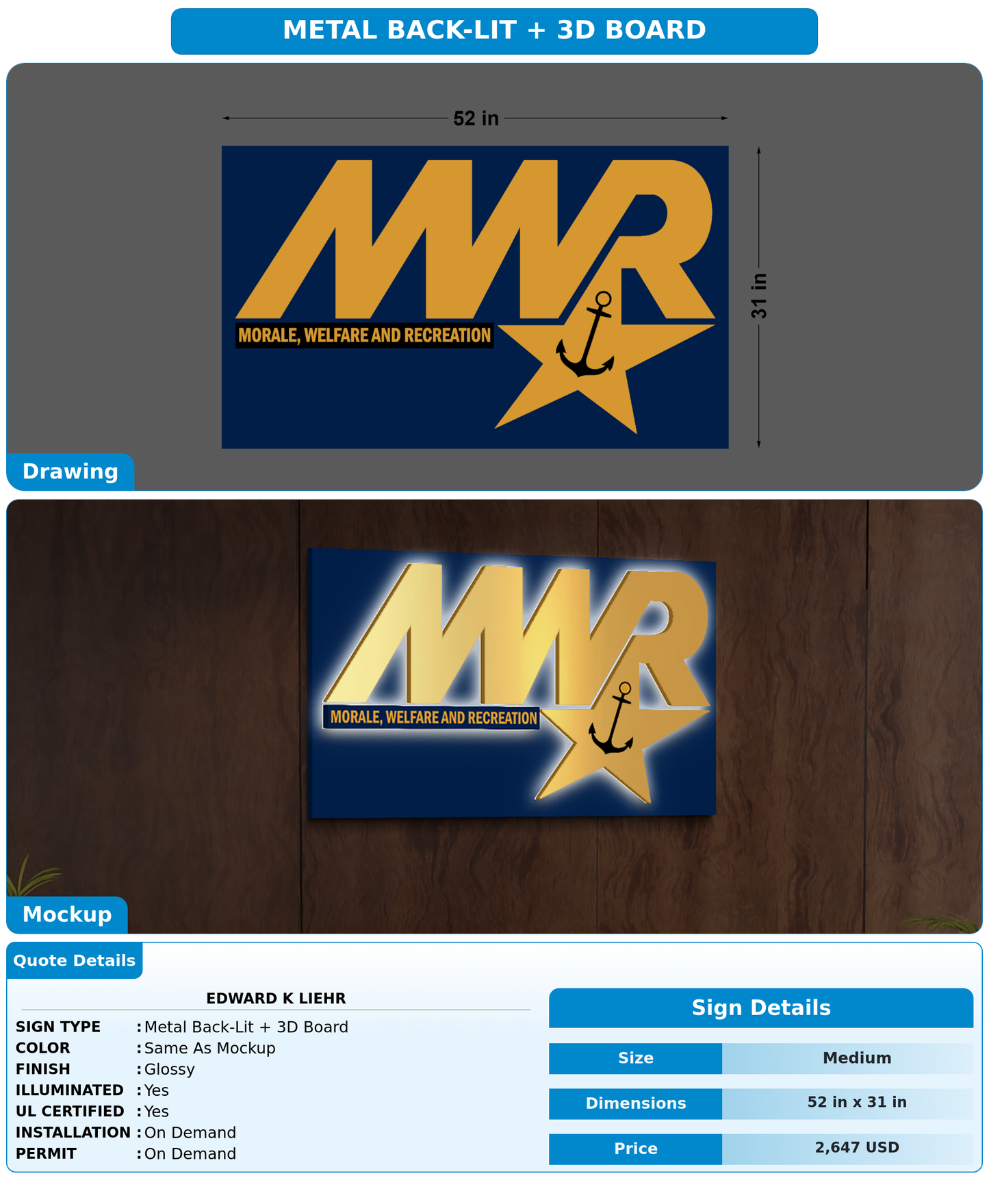 CUSTOM MOCKUP SIGN FOR Edward K  Liehr