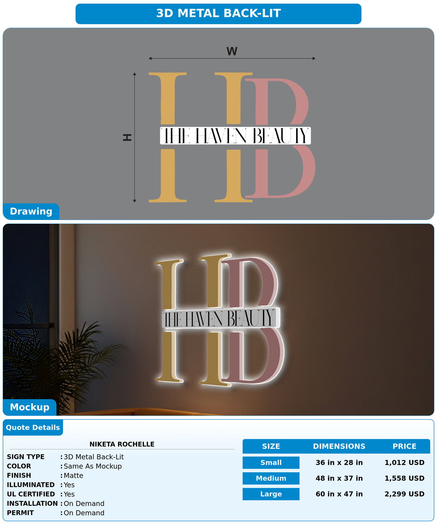 CUSTOM MOCKUP SIGN FOR Niketa Rochelle