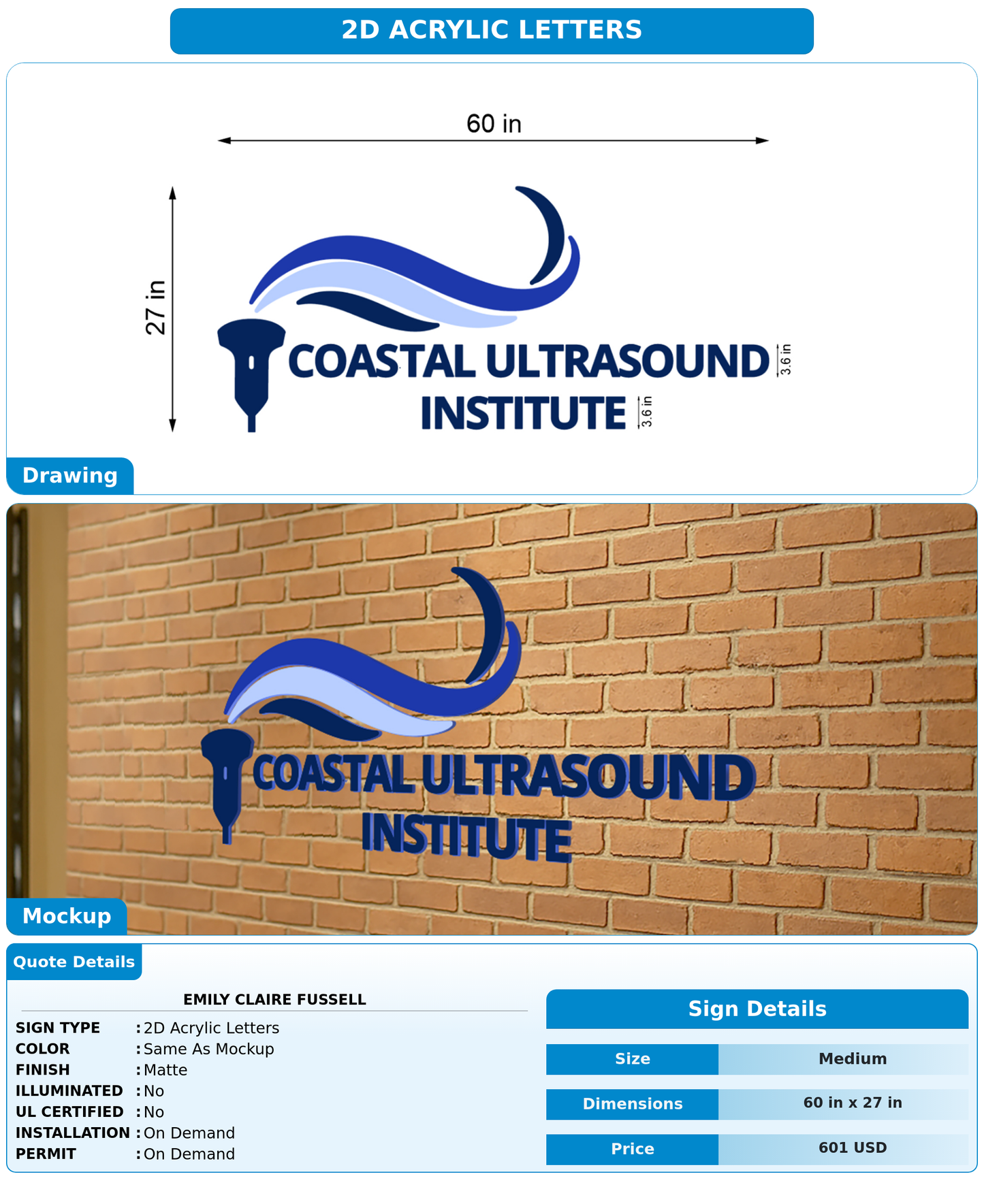 CUSTOM MOCKUP SIGN FOR Emily Claire  Fussell