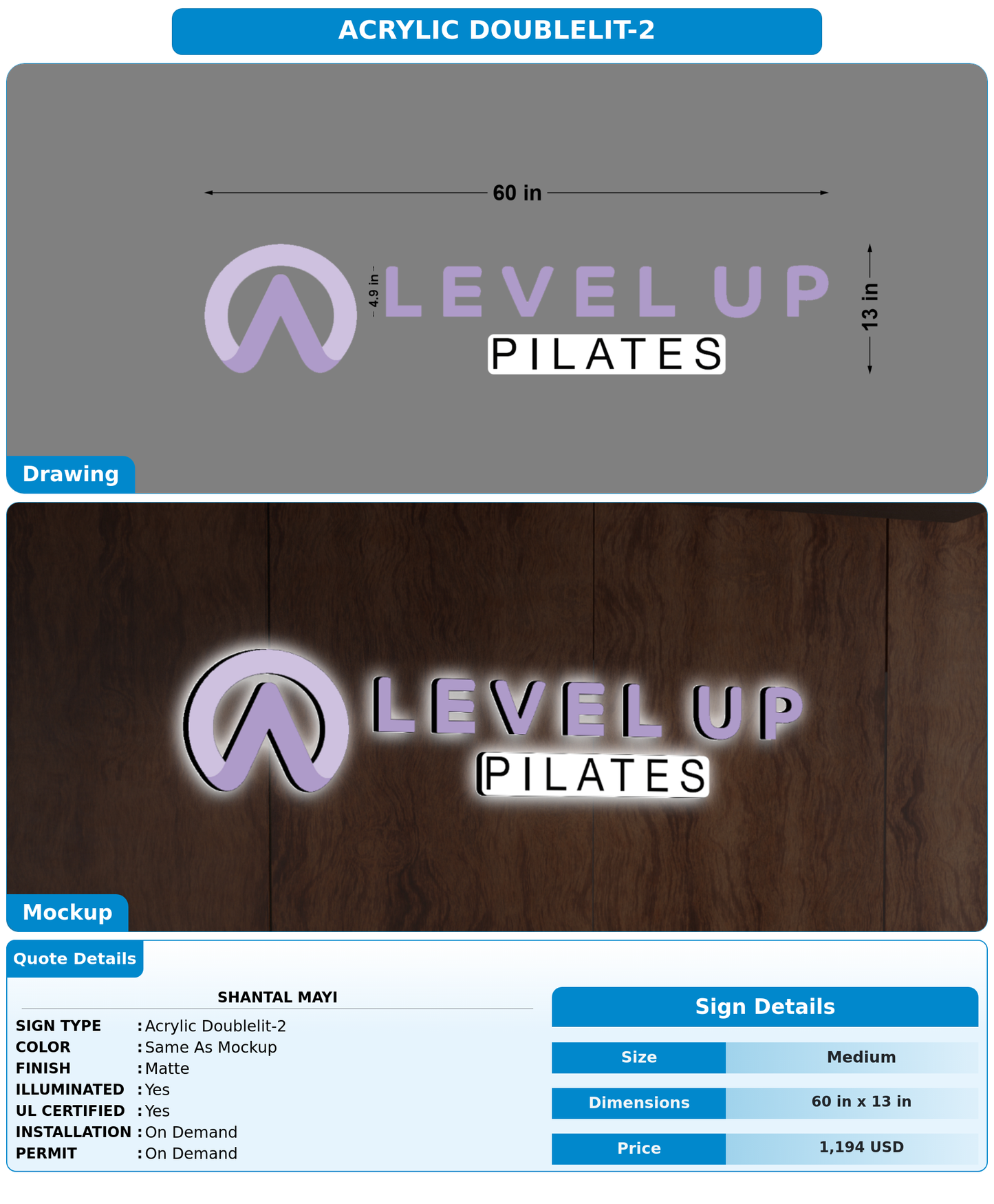 CUSTOM MOCKUP SIGN FOR Shantal mayi