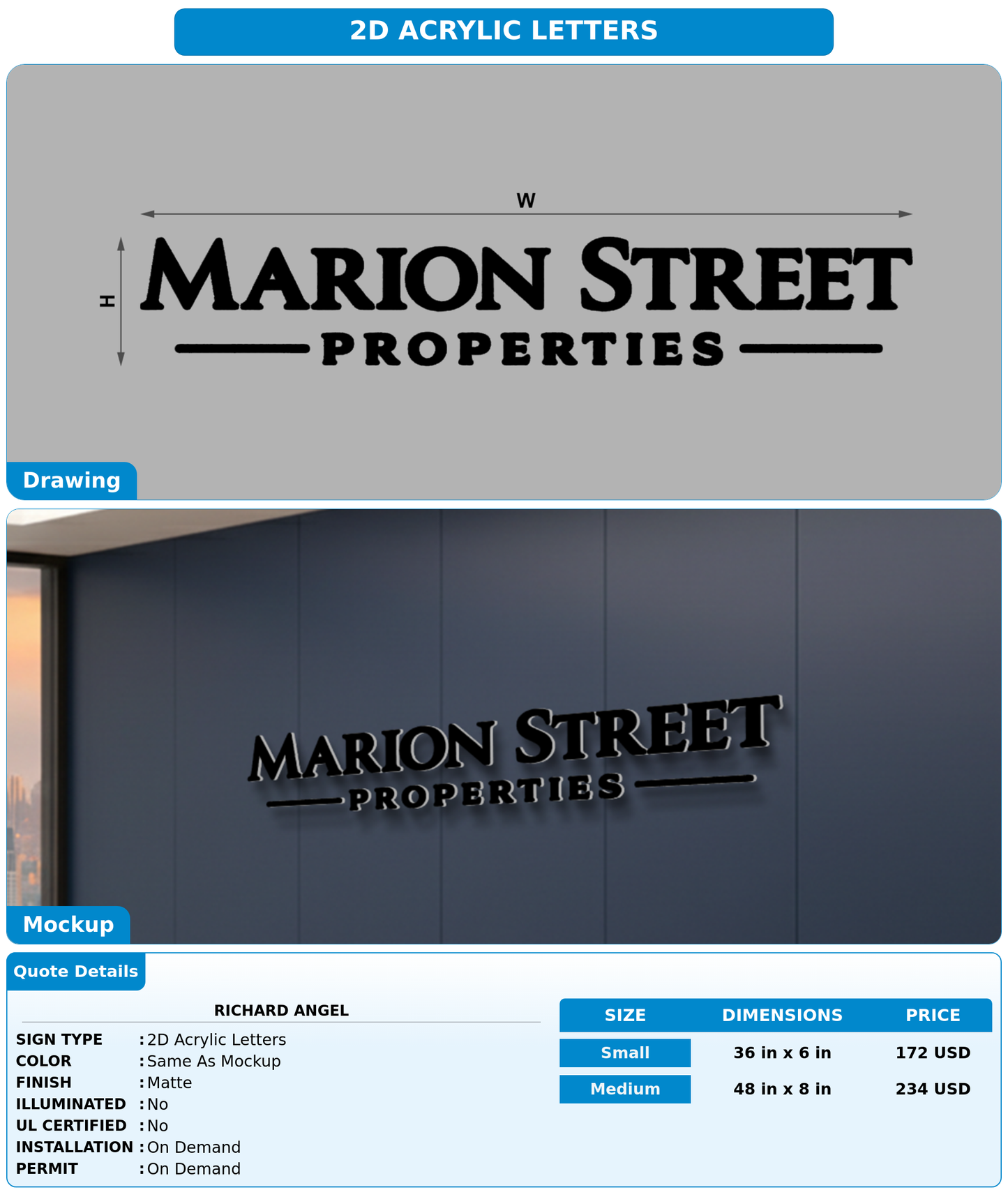 CUSTOM MOCKUP SIGN FOR Richard Angel