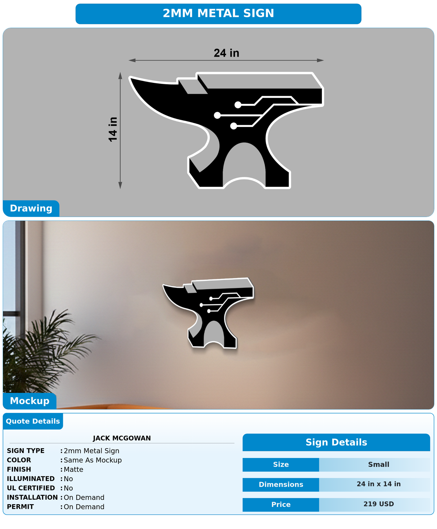 CUSTOM MOCKUP SIGN FOR Jack McGowan