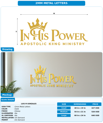 CUSTOM MOCKUP SIGN FOR Luis M Gonzales