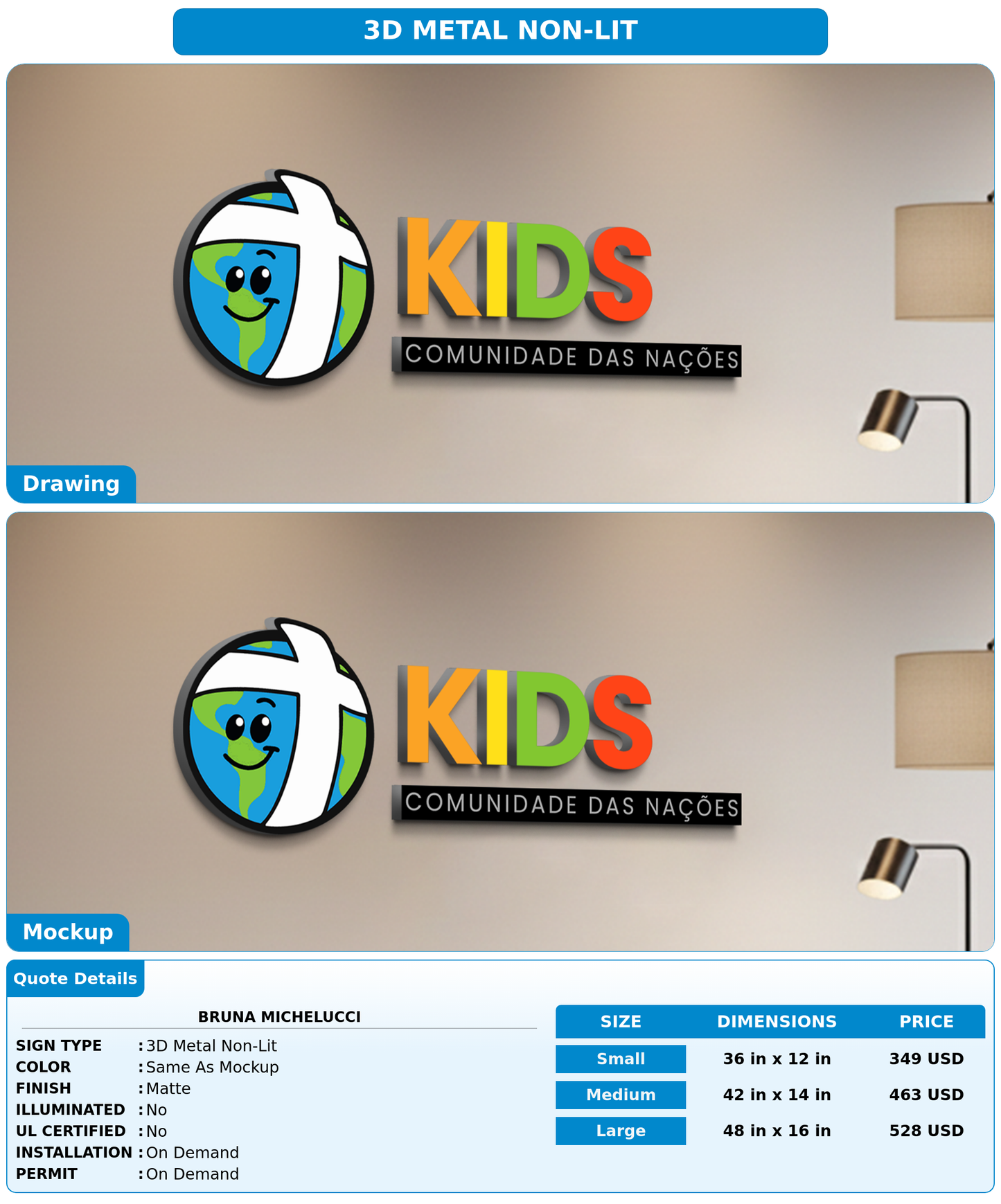 CUSTOM MOCKUP SIGN FOR Bruna Michelucci