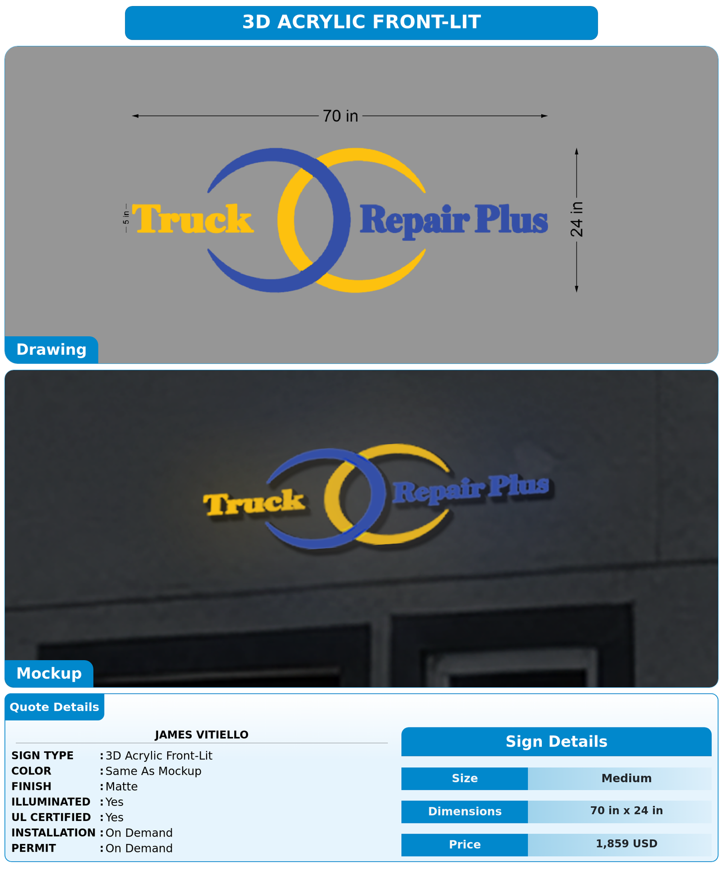 CUSTOM MOCKUP SIGN FOR JAMES  VITIELLO