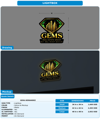 CUSTOM MOCKUP SIGN FOR Gema Hernandez