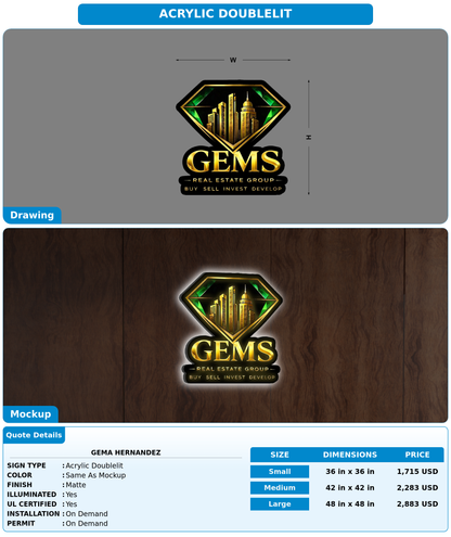 CUSTOM MOCKUP SIGN FOR Gema Hernandez