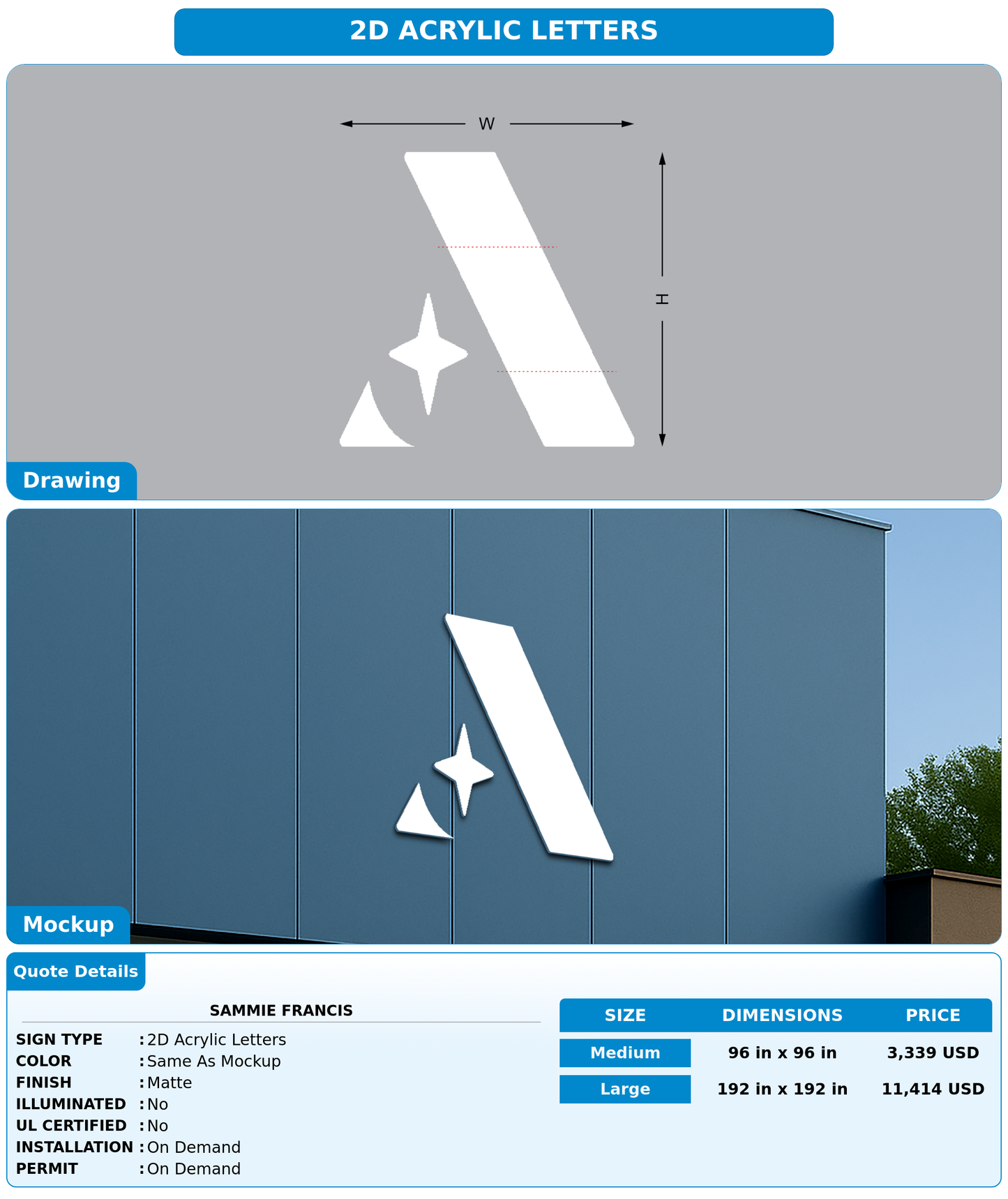 CUSTOM MOCKUP SIGN FOR Sammie Francis