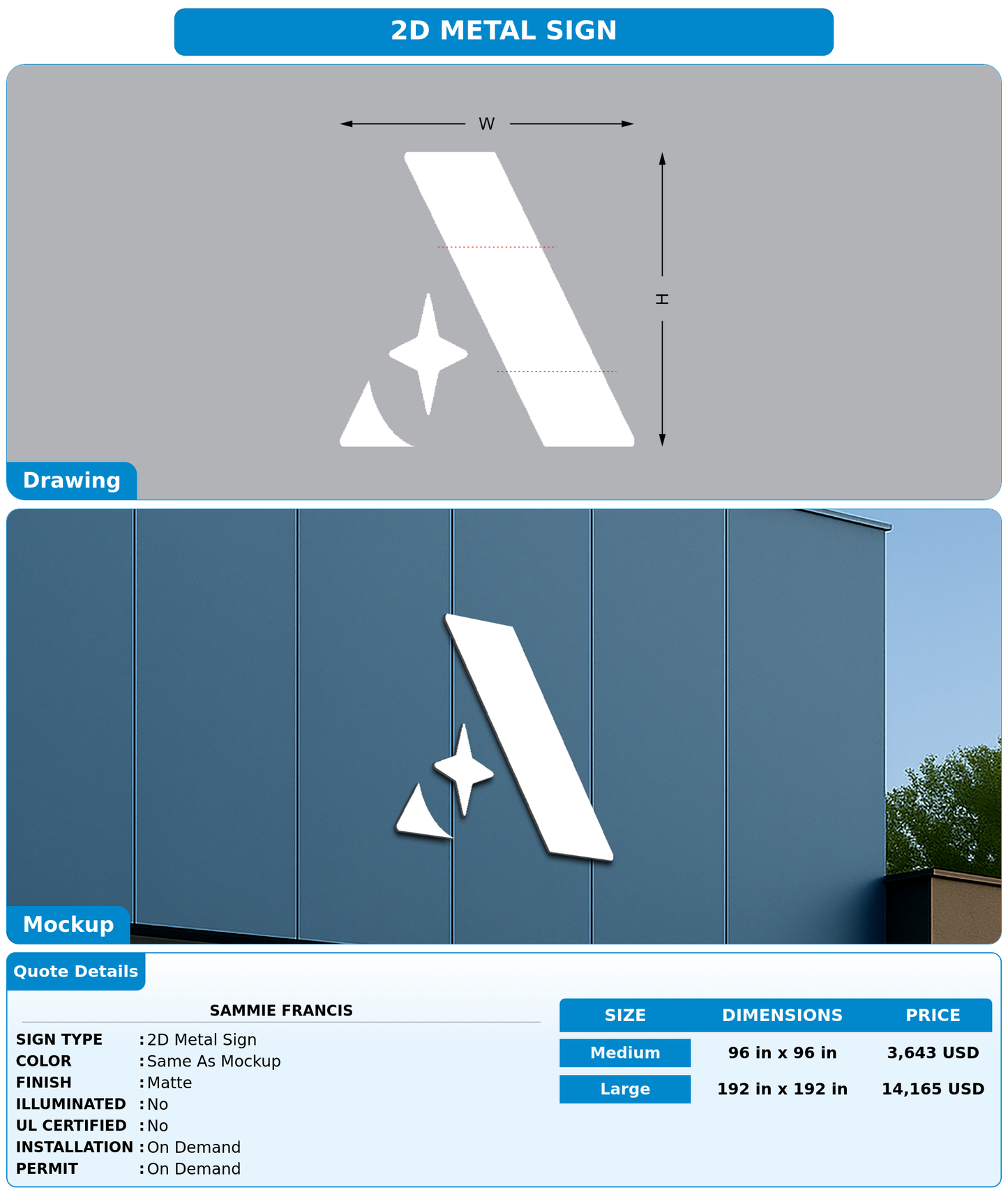 CUSTOM MOCKUP SIGN FOR Sammie Francis