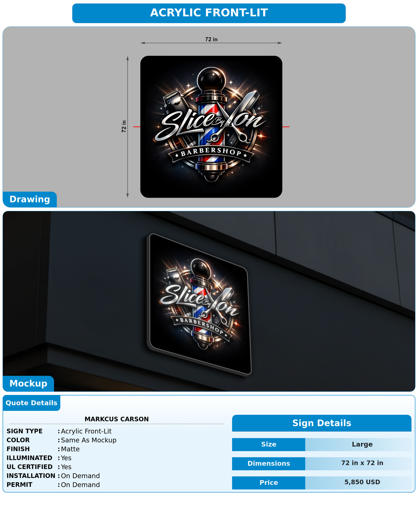 CUSTOM MOCKUP SIGN FOR Markcus Carson