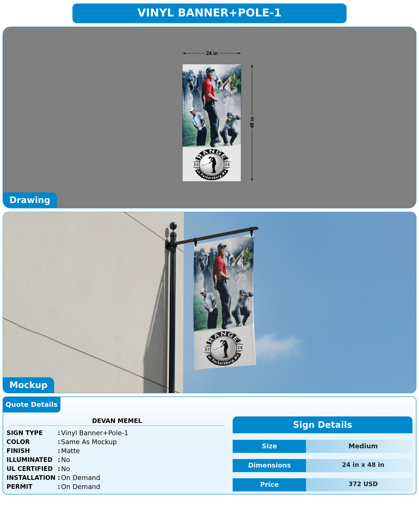 CUSTOM MOCKUP SIGN FOR Devan Memel