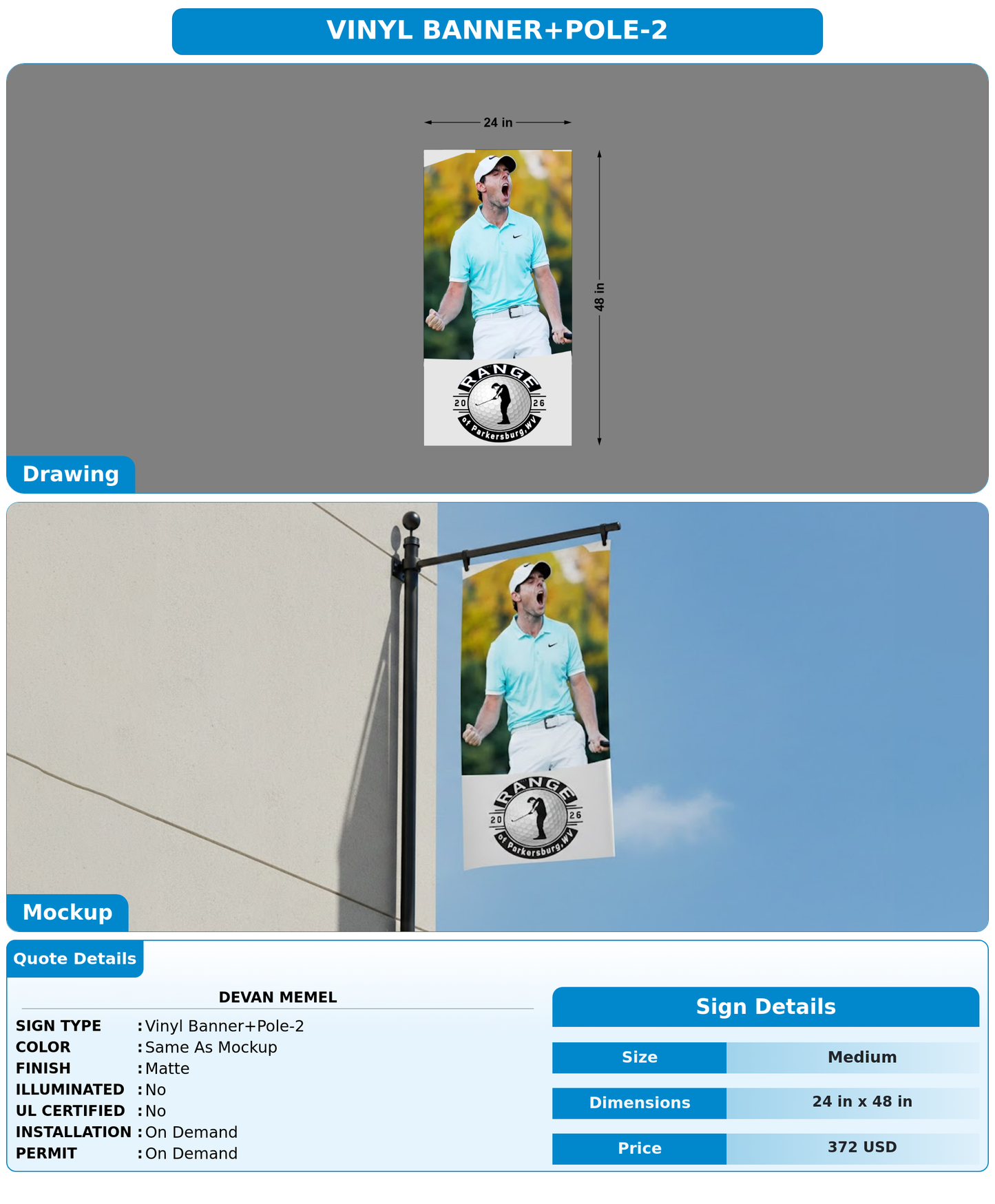 CUSTOM MOCKUP SIGN FOR Devan Memel