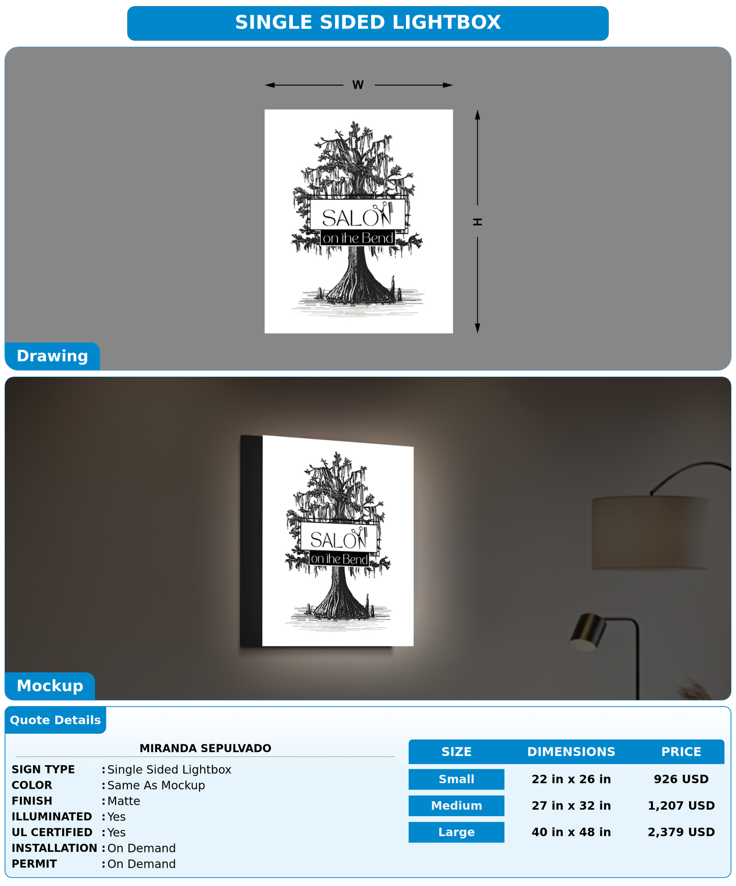 CUSTOM MOCKUP SIGN FOR Miranda Sepulvado