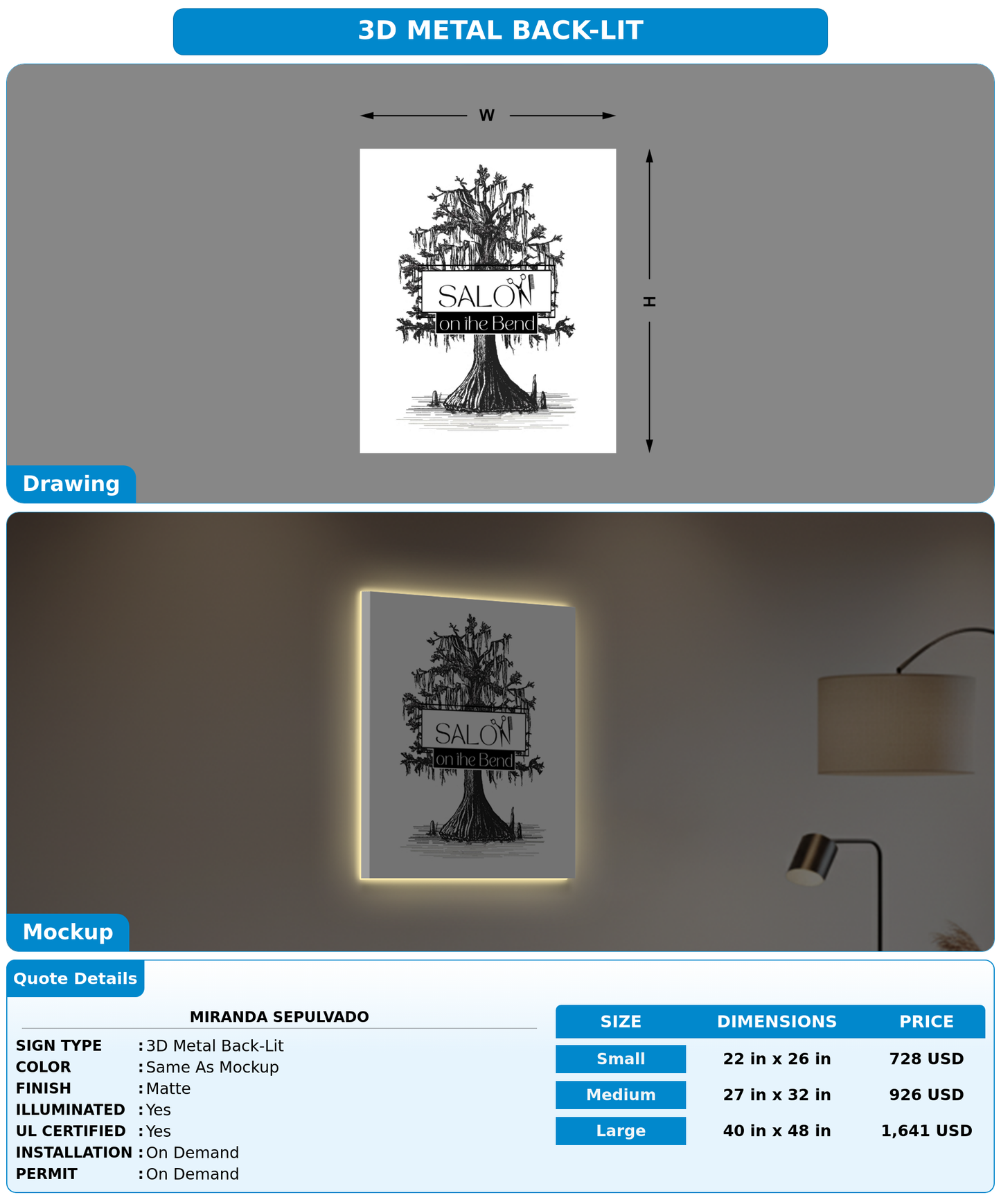 CUSTOM MOCKUP SIGN FOR Miranda Sepulvado