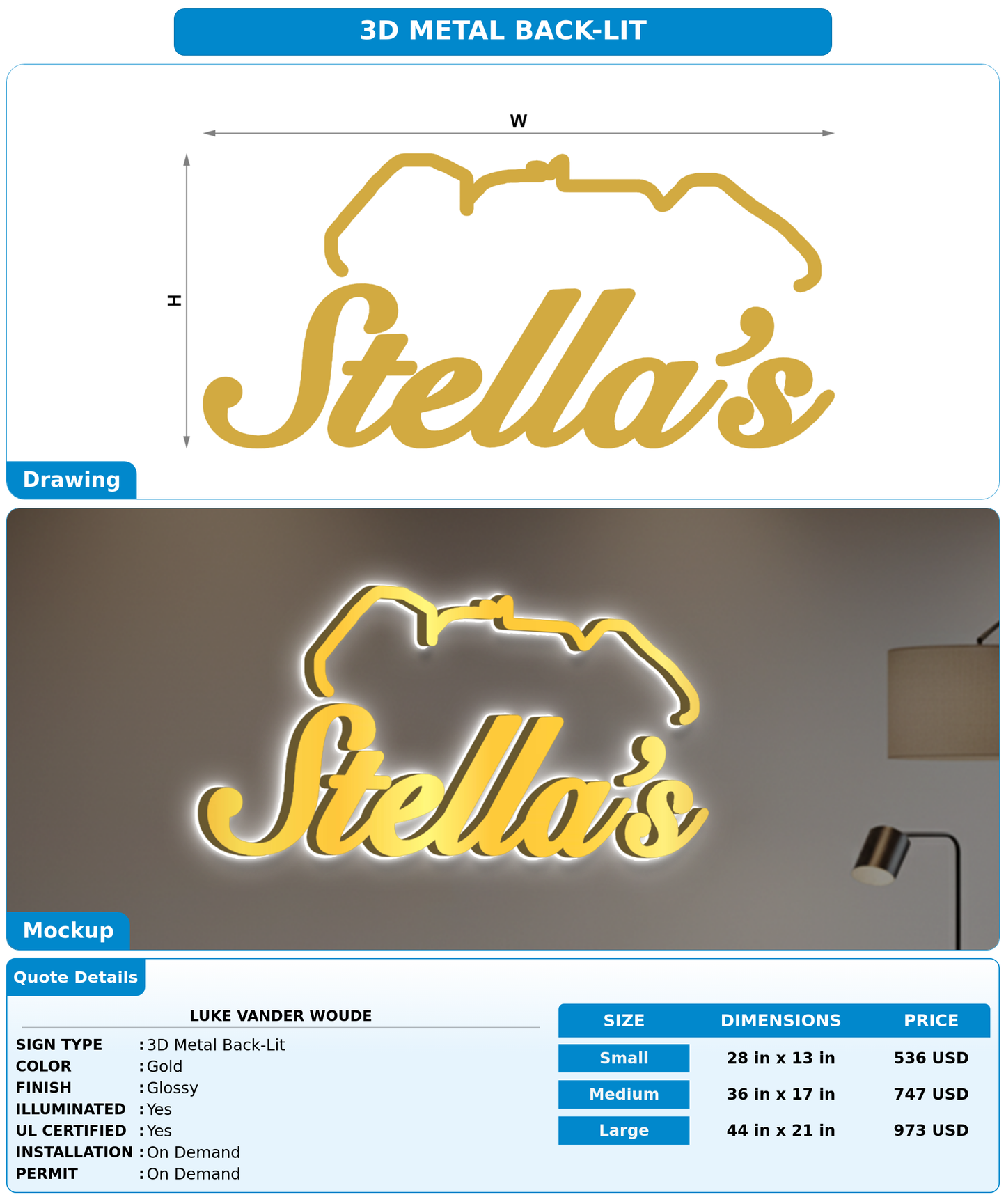 CUSTOM MOCKUP SIGN FOR luke vander woude