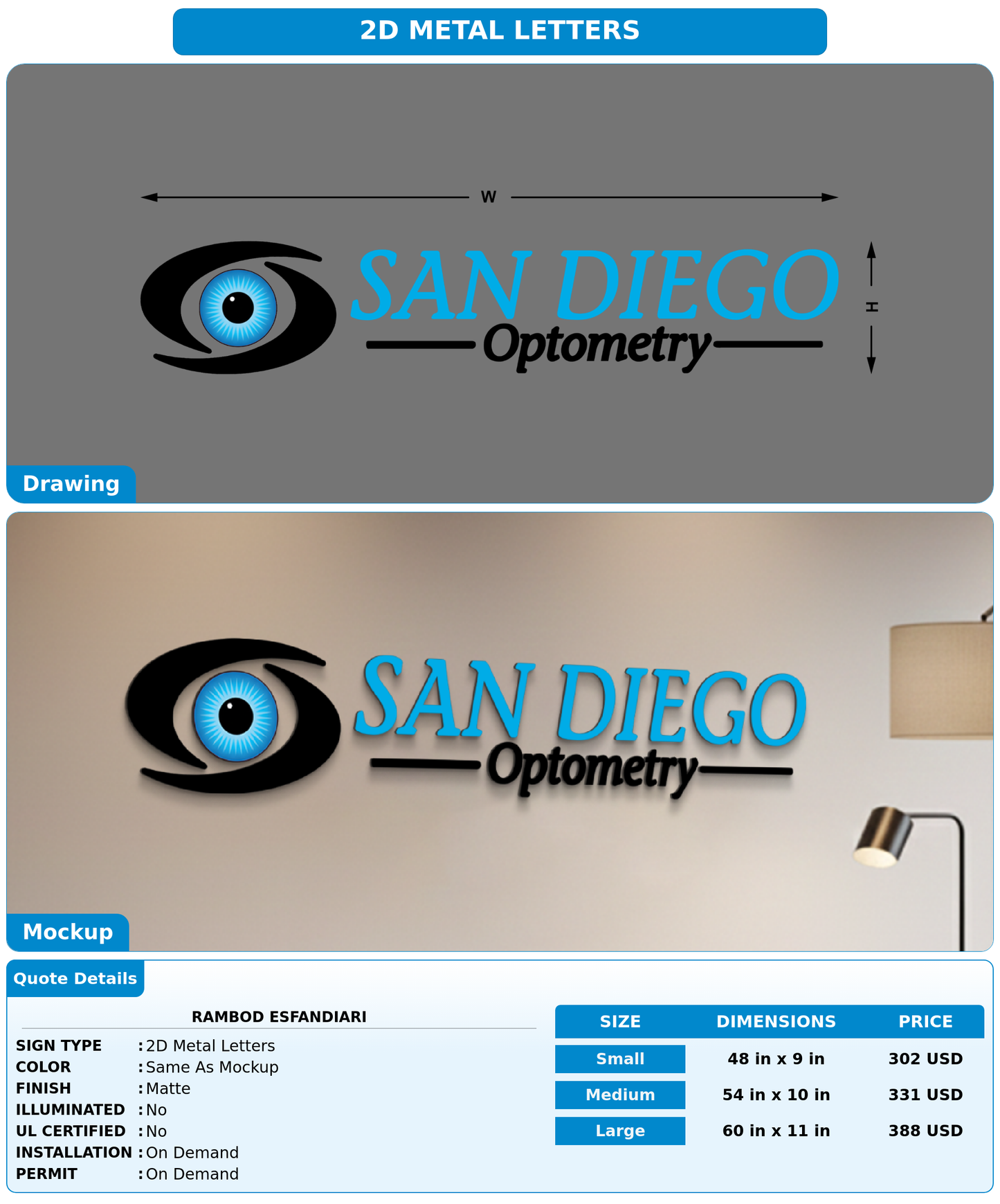 CUSTOM MOCKUP SIGN FOR Rambod Esfandiari