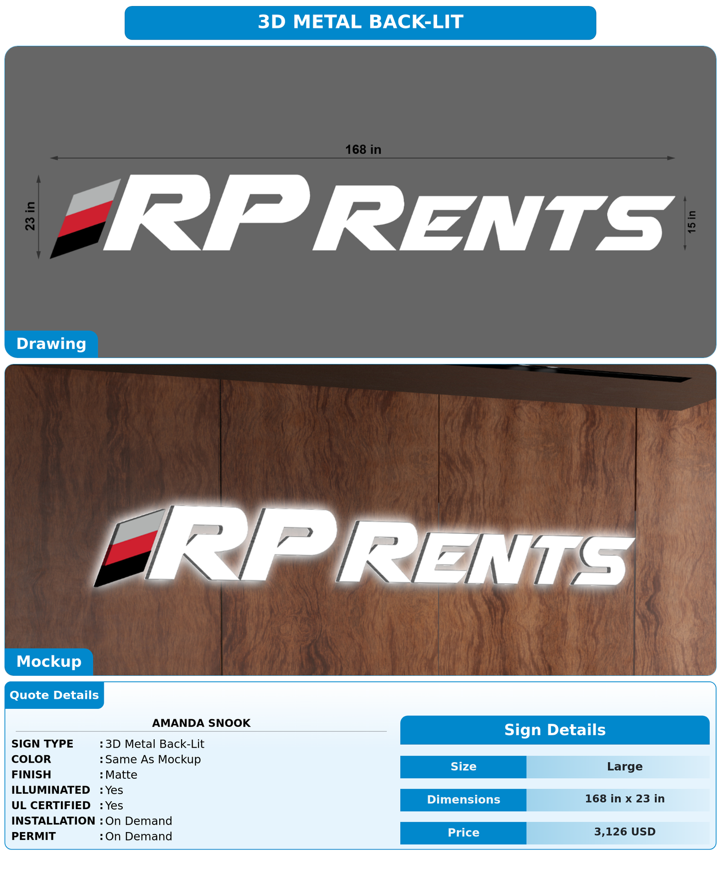 CUSTOM MOCKUP SIGN FOR Amanda Snook