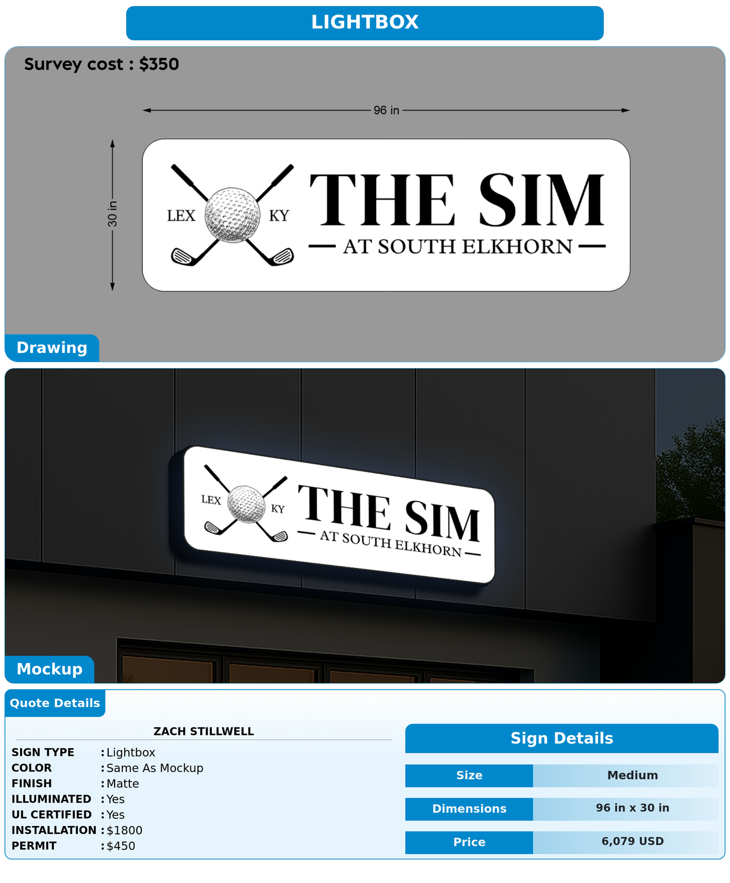 CUSTOM MOCKUP SIGN FOR Zach Stillwell