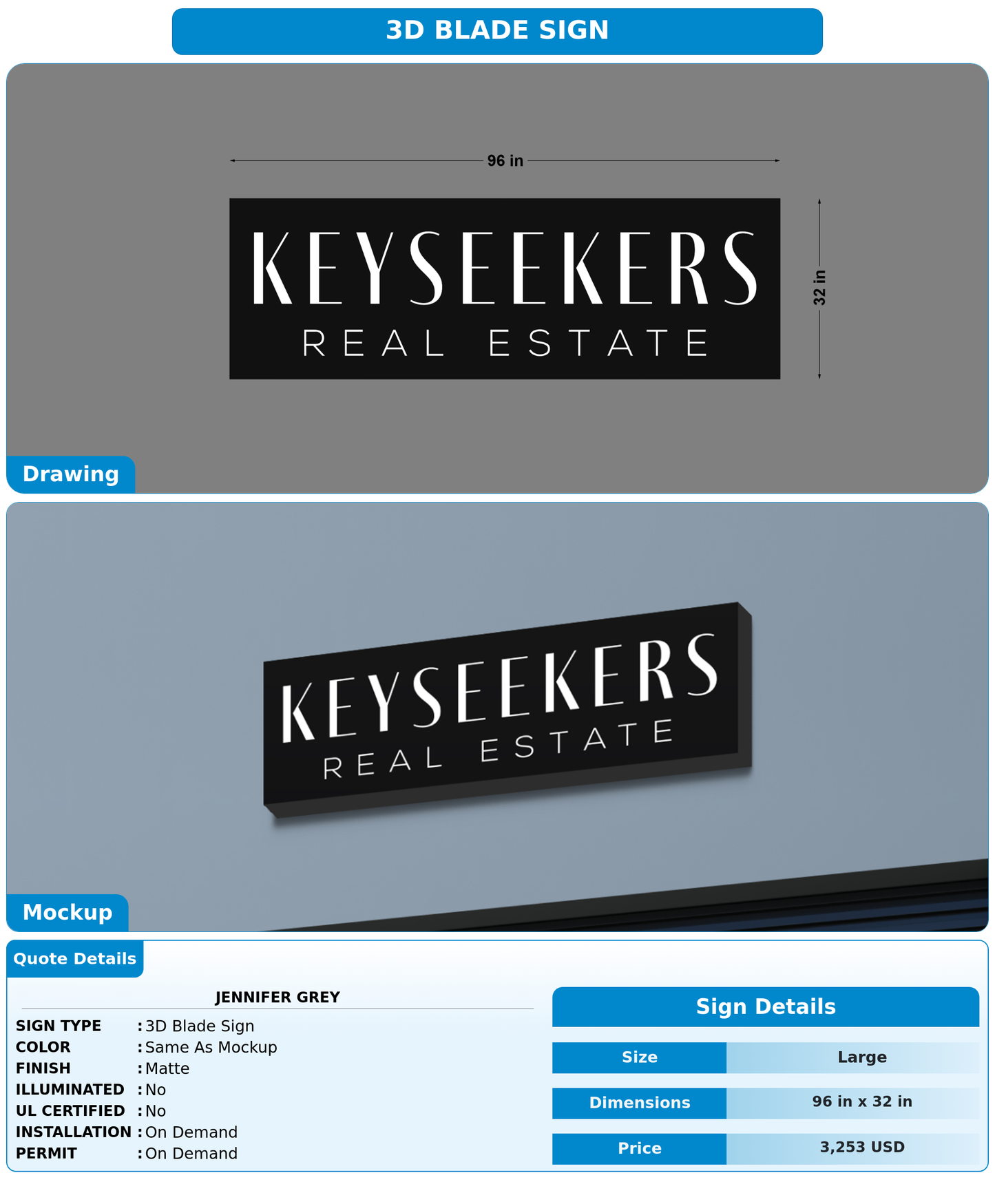 CUSTOM MOCKUP SIGN FOR Jennifer Grey