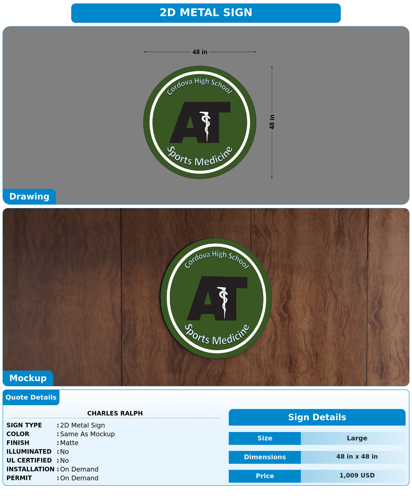 CUSTOM MOCKUP SIGN FOR Charles Ralph