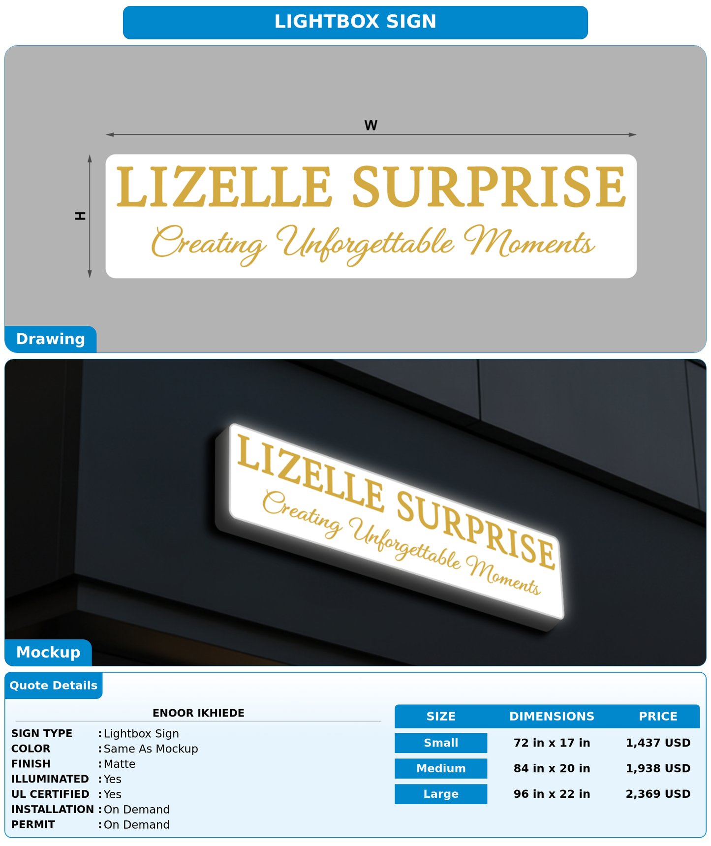 CUSTOM MOCKUP SIGN FOR Enoor Ikhiede
