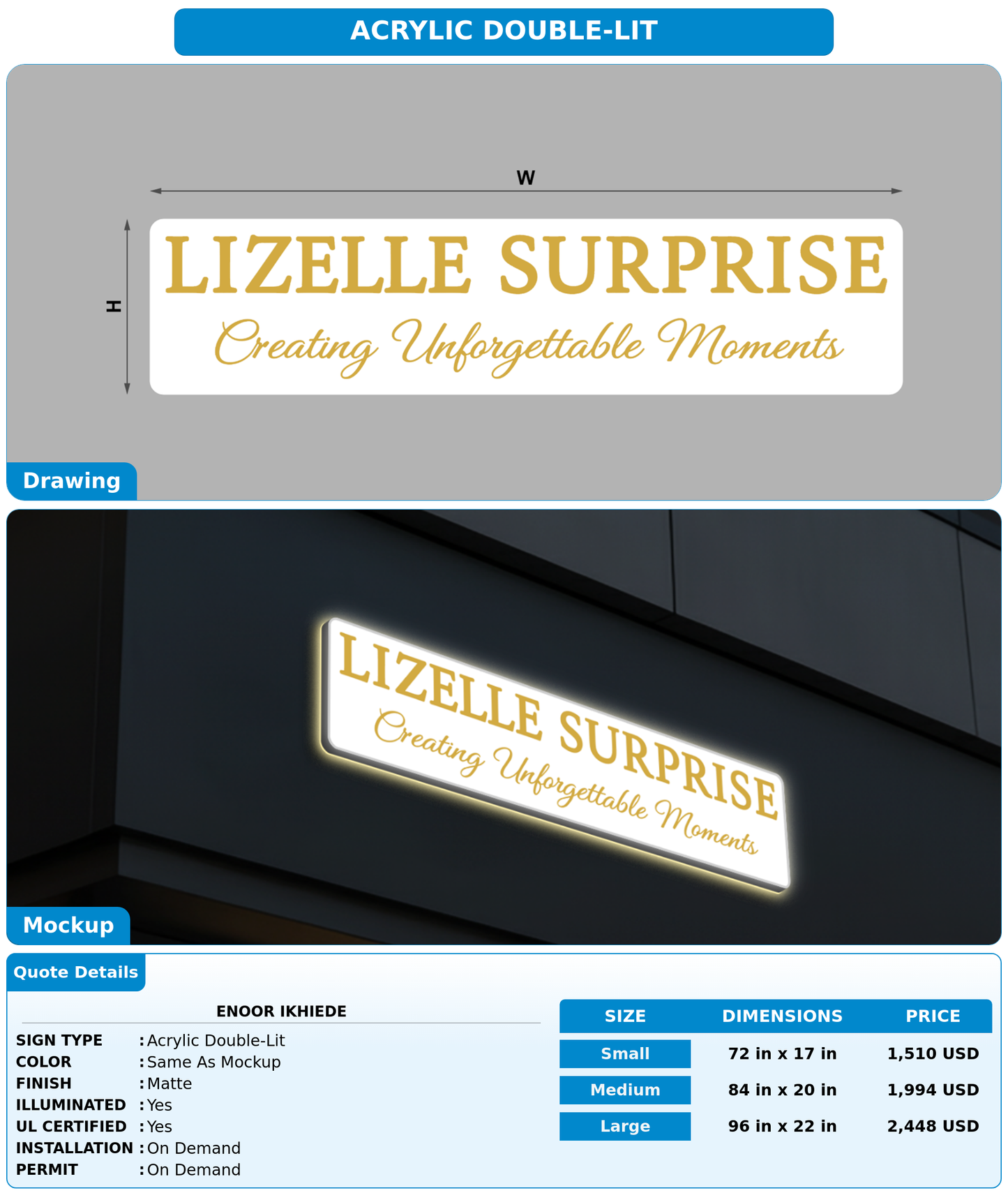 CUSTOM MOCKUP SIGN FOR Enoor Ikhiede