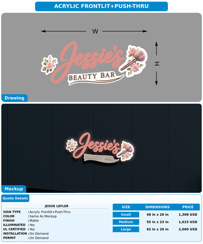 CUSTOM MOCKUP SIGN FOR Jessie Lefler