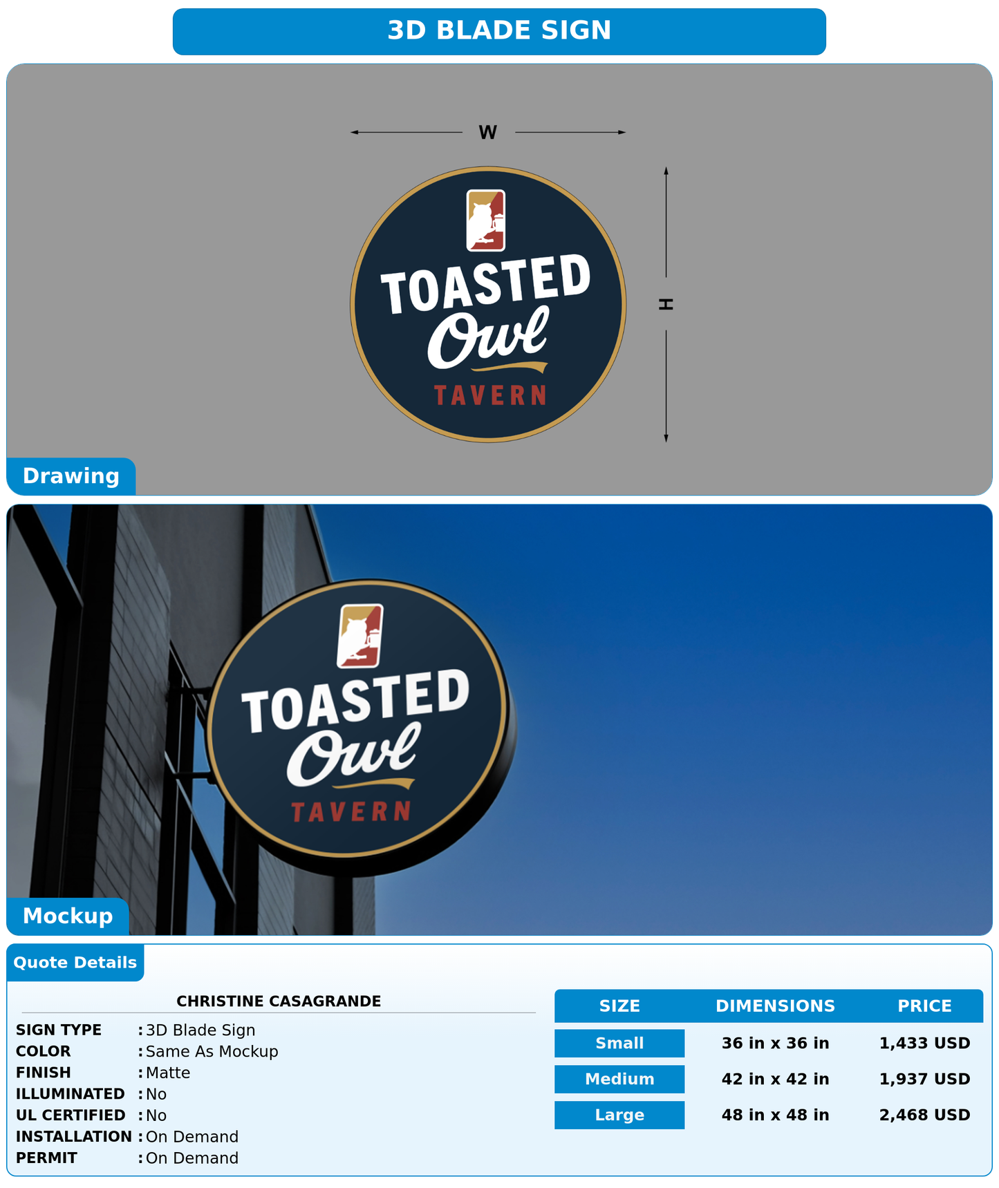 CUSTOM MOCKUP SIGN FOR Christine Casagrande