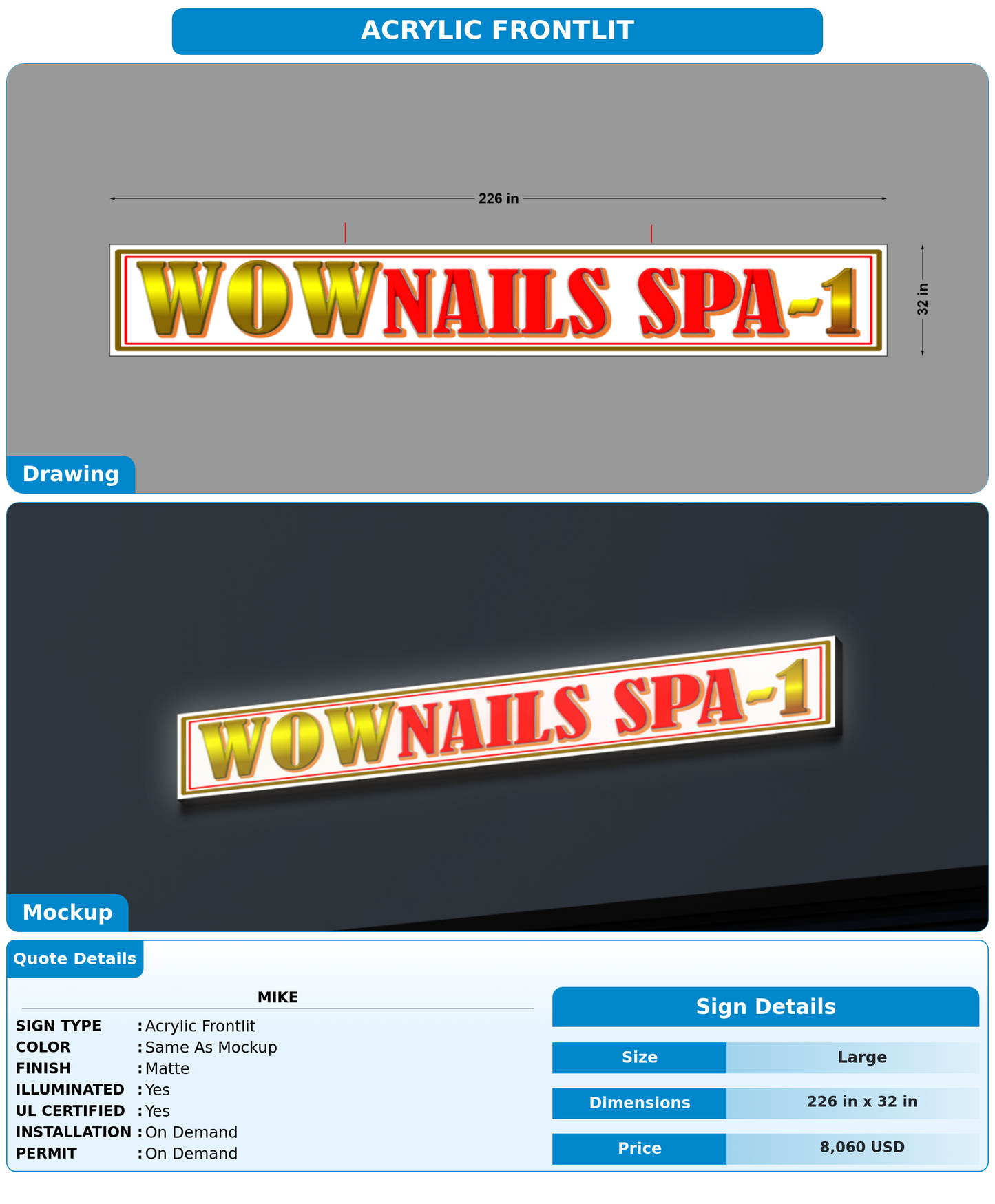 CUSTOM MOCKUP SIGN FOR Mike