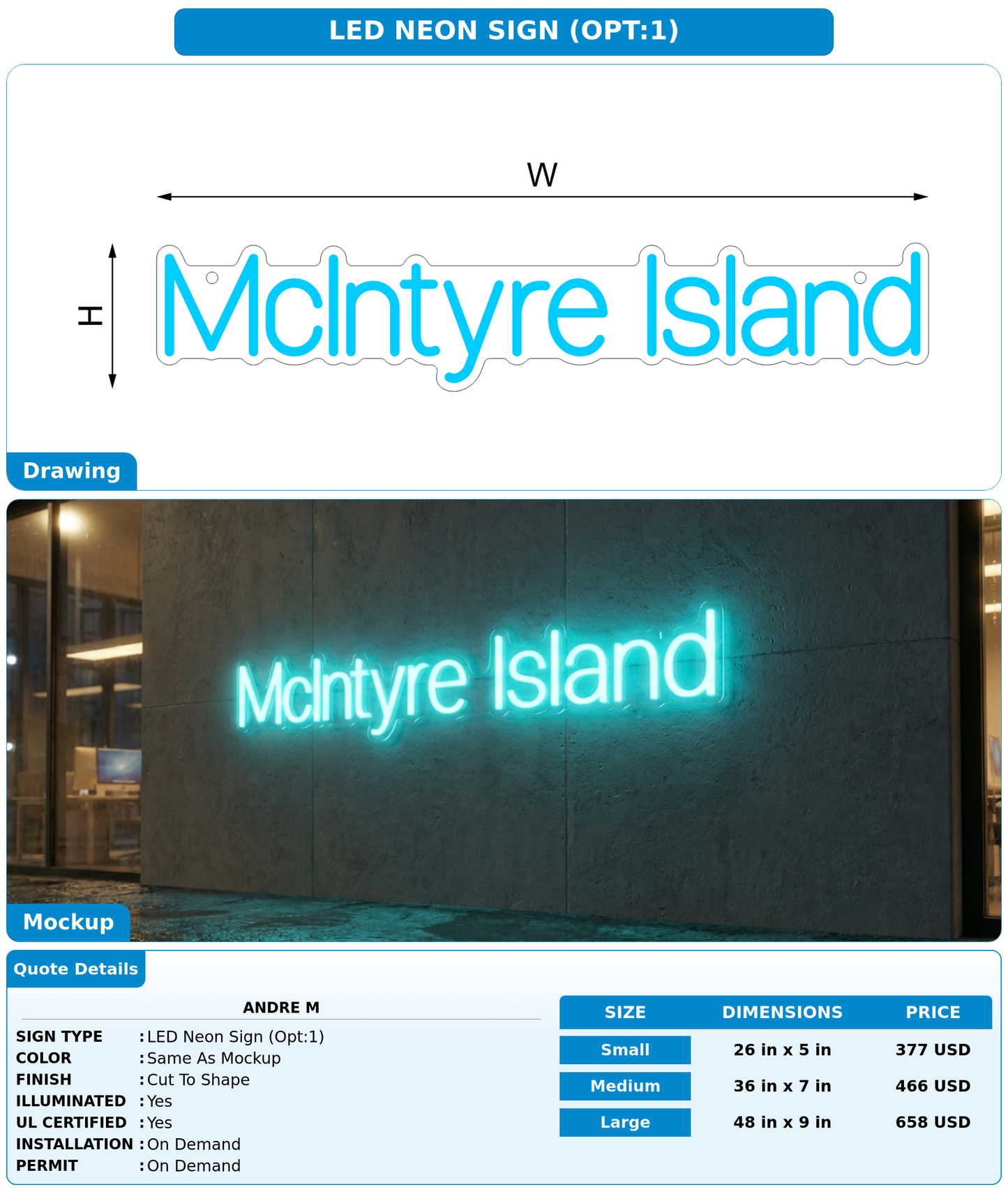 CUSTOM MOCKUP SIGN FOR Andre M