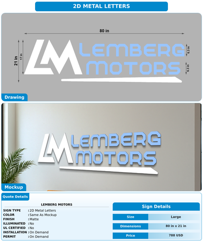 CUSTOM MOCKUP SIGN FOR Lemberg Motors