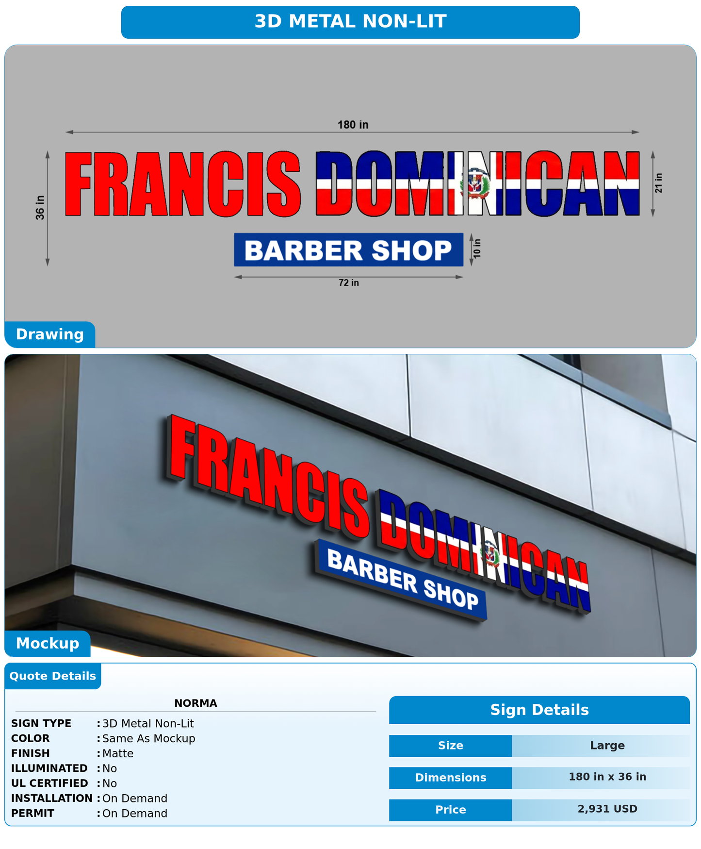 CUSTOM MOCKUP SIGN FOR Norma