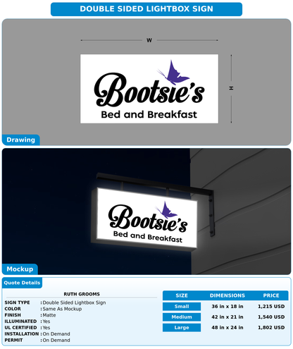 CUSTOM MOCKUP SIGN FOR Ruth Grooms