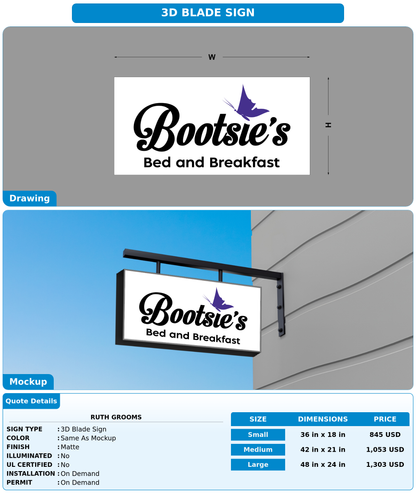 CUSTOM MOCKUP SIGN FOR Ruth Grooms