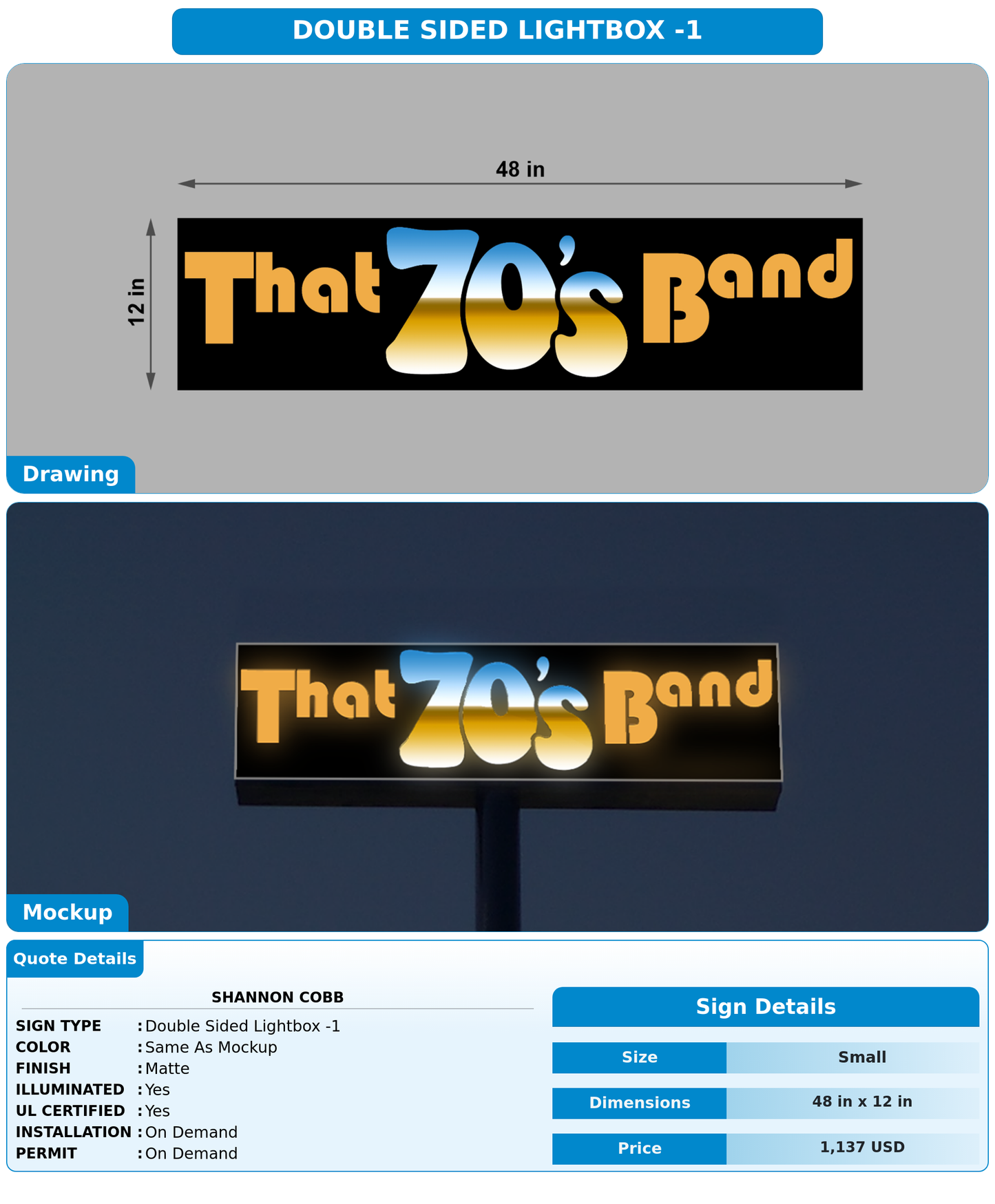 CUSTOM MOCKUP SIGN FOR Shannon Cobb
