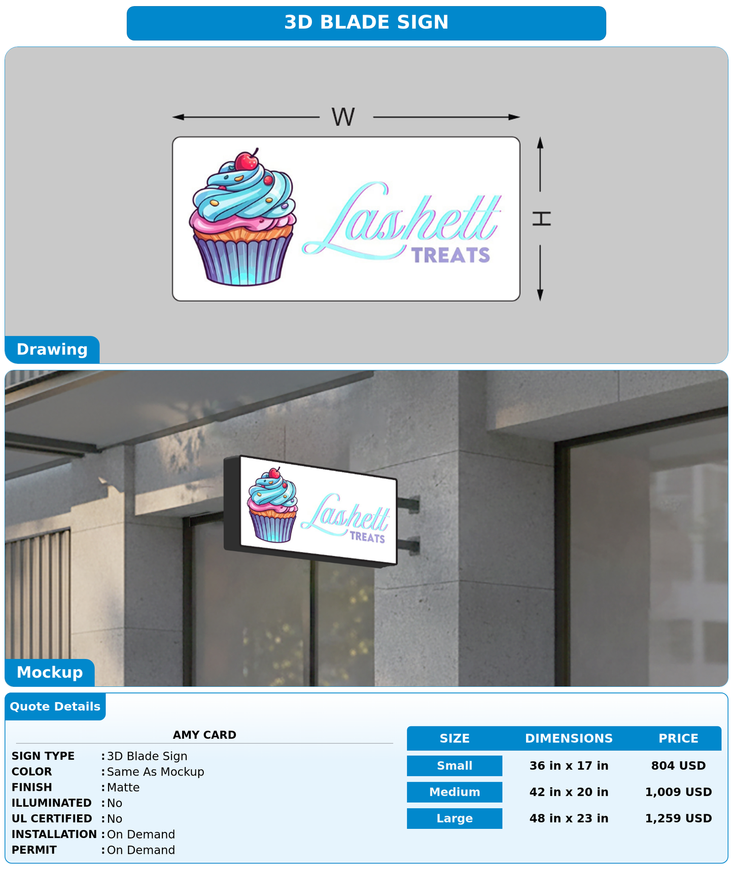 CUSTOM MOCKUP SIGN FOR Amy Card