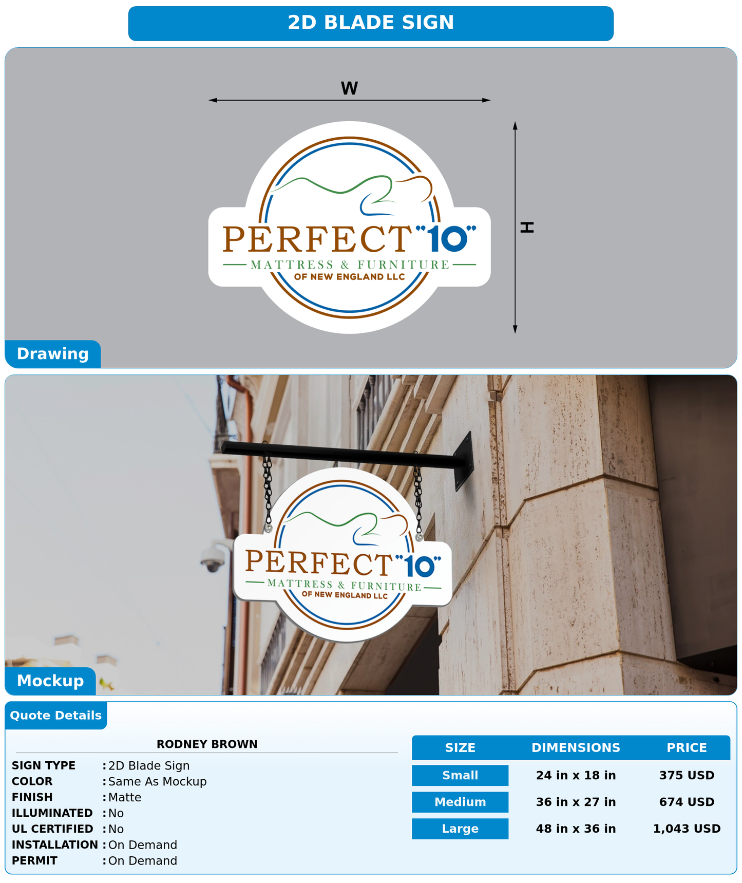 CUSTOM MOCKUP SIGN FOR Rodney Brown