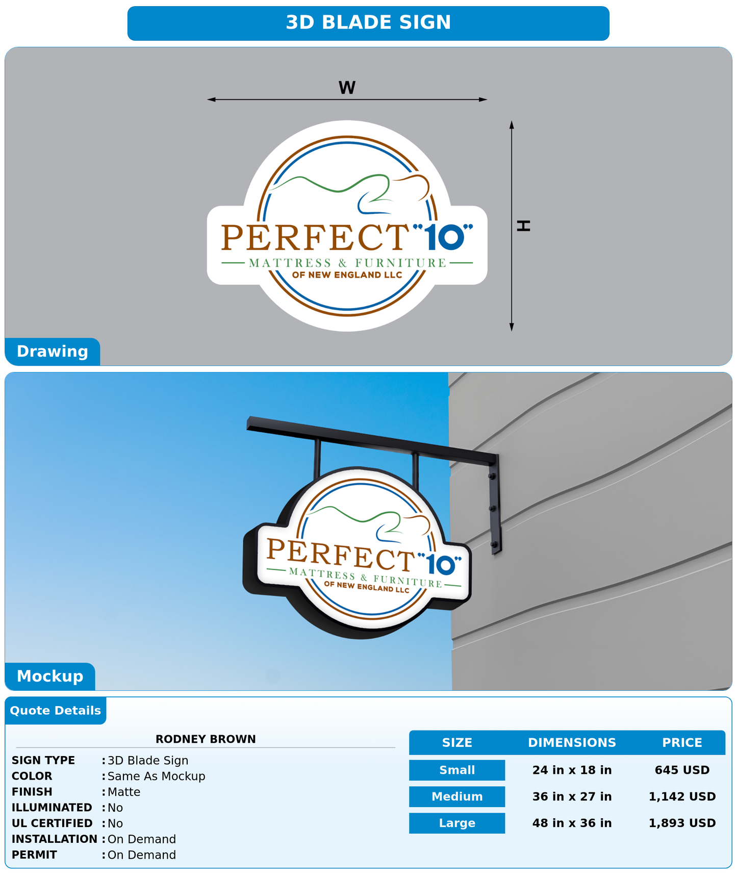 CUSTOM MOCKUP SIGN FOR Rodney Brown